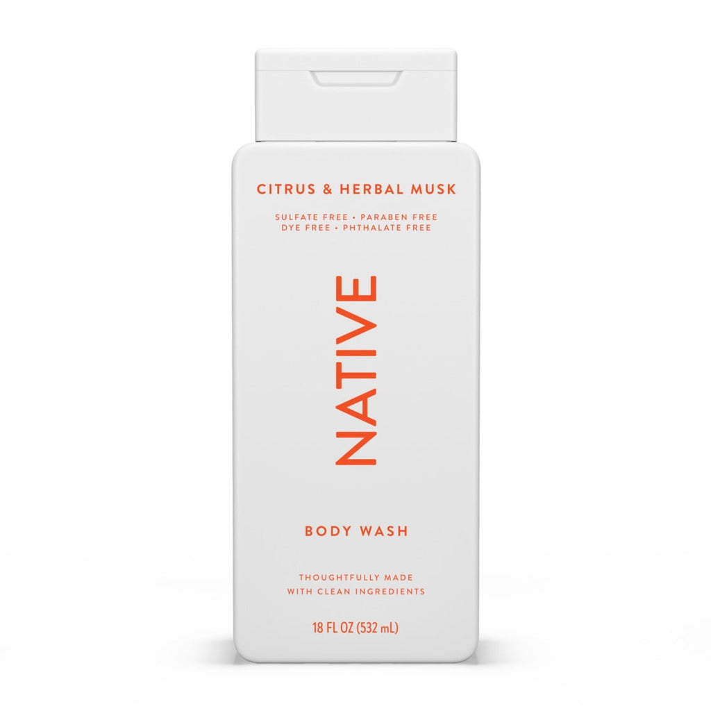 Body Wash, Citrus &amp; Herbal Musk, Sulfate Free, Naturally Derived Ingredients, 24hr Freshness, for Women &amp; Men, 18 fl oz