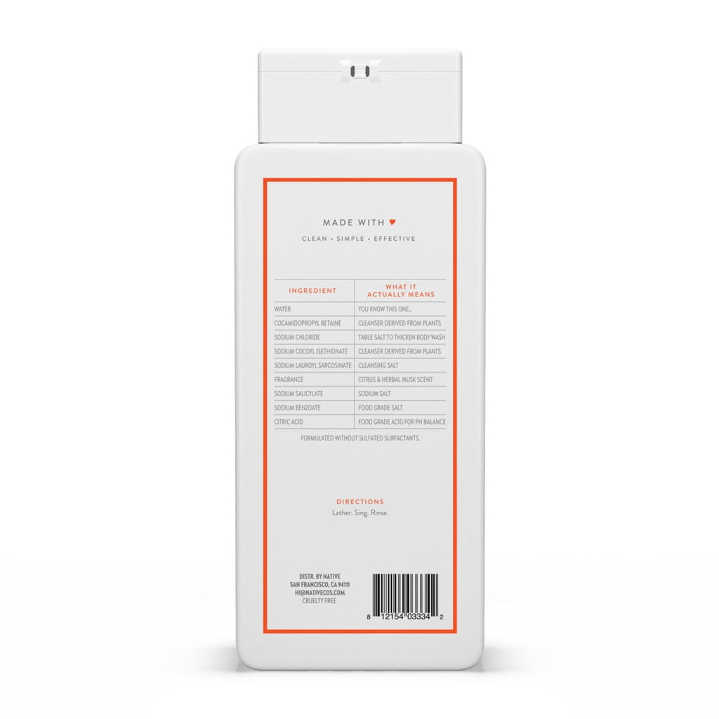 Body Wash, Citrus &amp; Herbal Musk, Sulfate Free, Naturally Derived Ingredients, 24hr Freshness, for Women &amp; Men, 18 fl oz