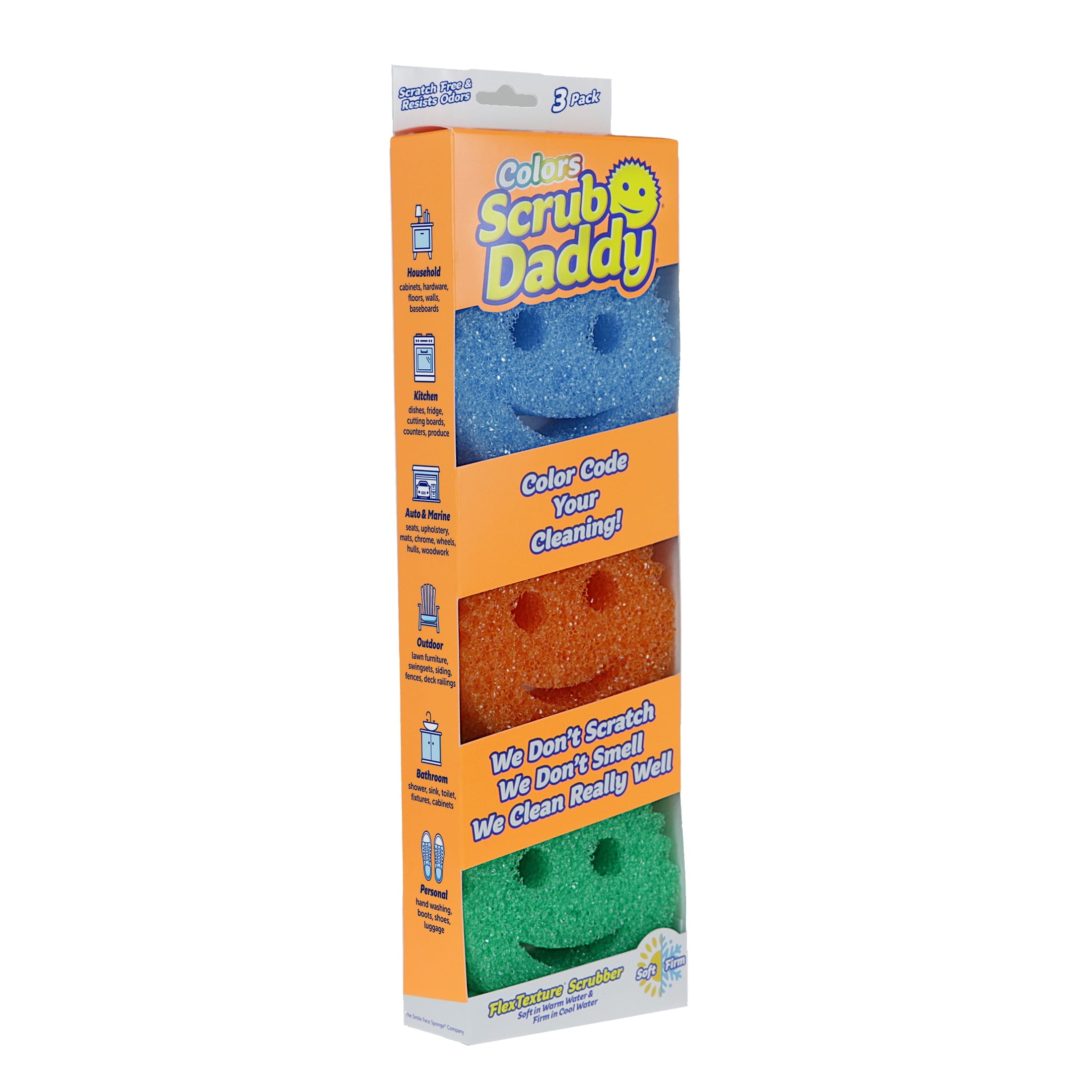 Colors Non-Scratch Cleaning Sponges, 3 Count
