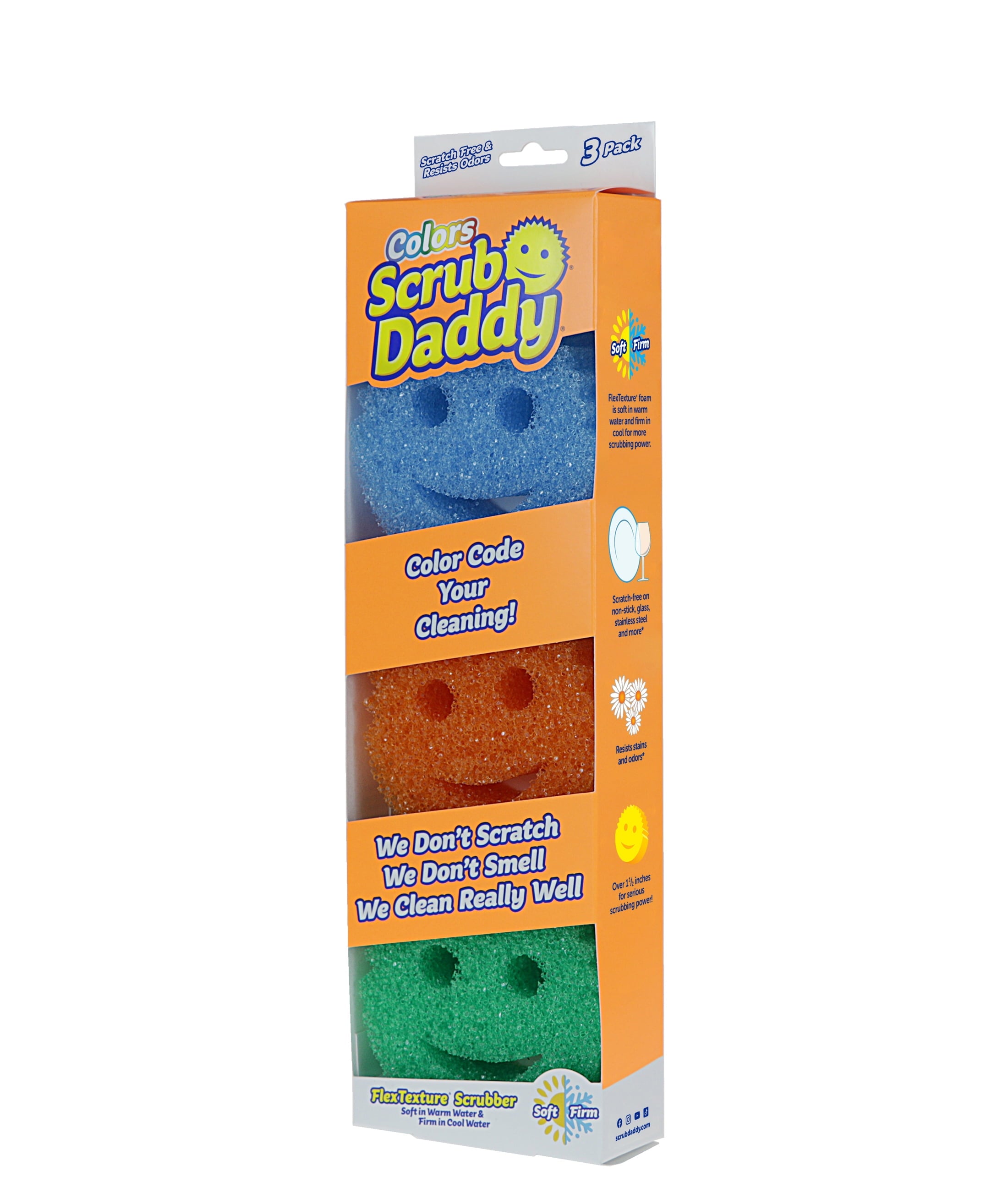 Colors Non-Scratch Cleaning Sponges, 3 Count