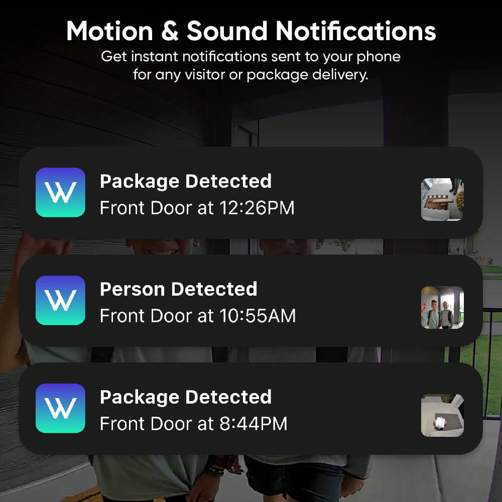 Wireless Duo Cam Video Doorbell, 2K Full HD Video, Wireless, Battery Powered, Chime Included, 2 Cameras