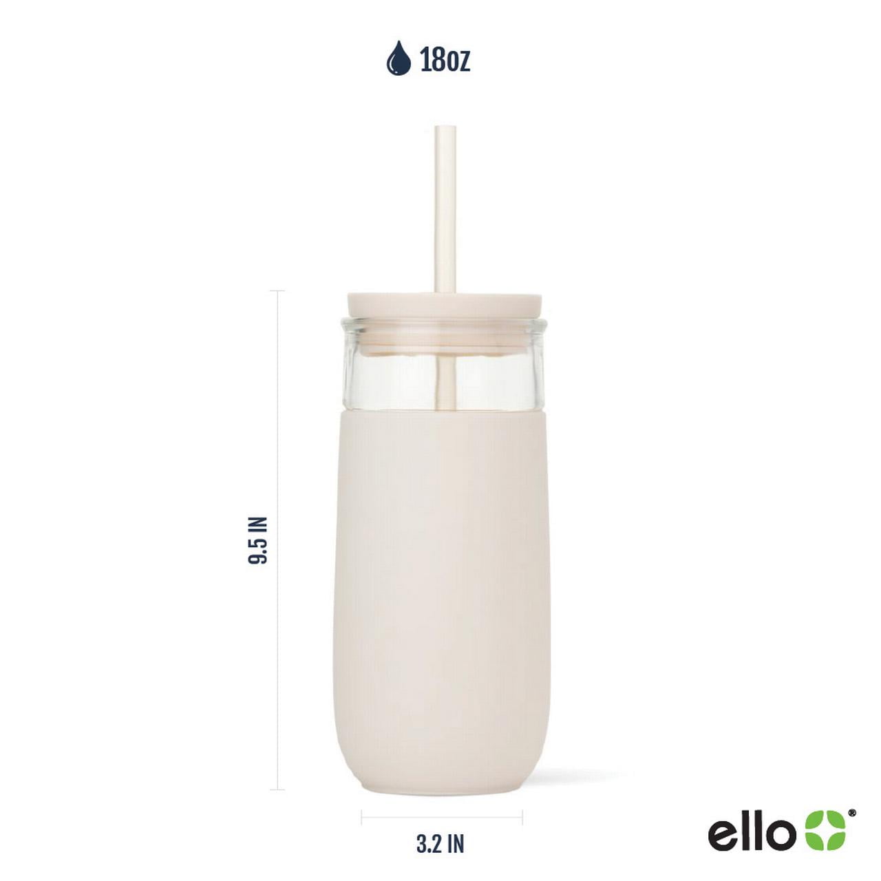 Avery 18oz Glass Tumbler with Straw, Cream