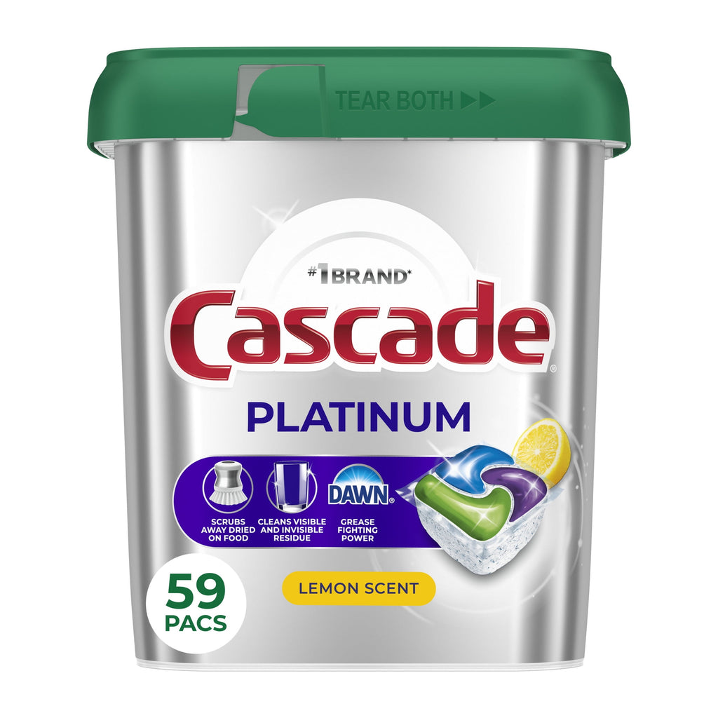 Platinum Dishwasher Pods, Dishwasher Detergent, Dish Detergent Soap, Lemon, 59 count