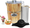 Elite Gourmet 6 Quart Vintage Wood Bucket Electric Ice Cream Maker Machine