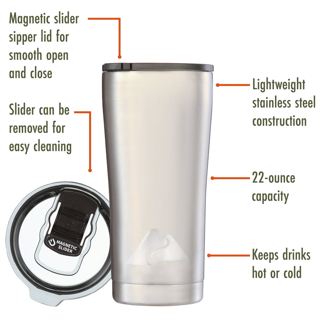 Ozark Trail 22 oz Stainless Steel Insulated Tumbler, Black
