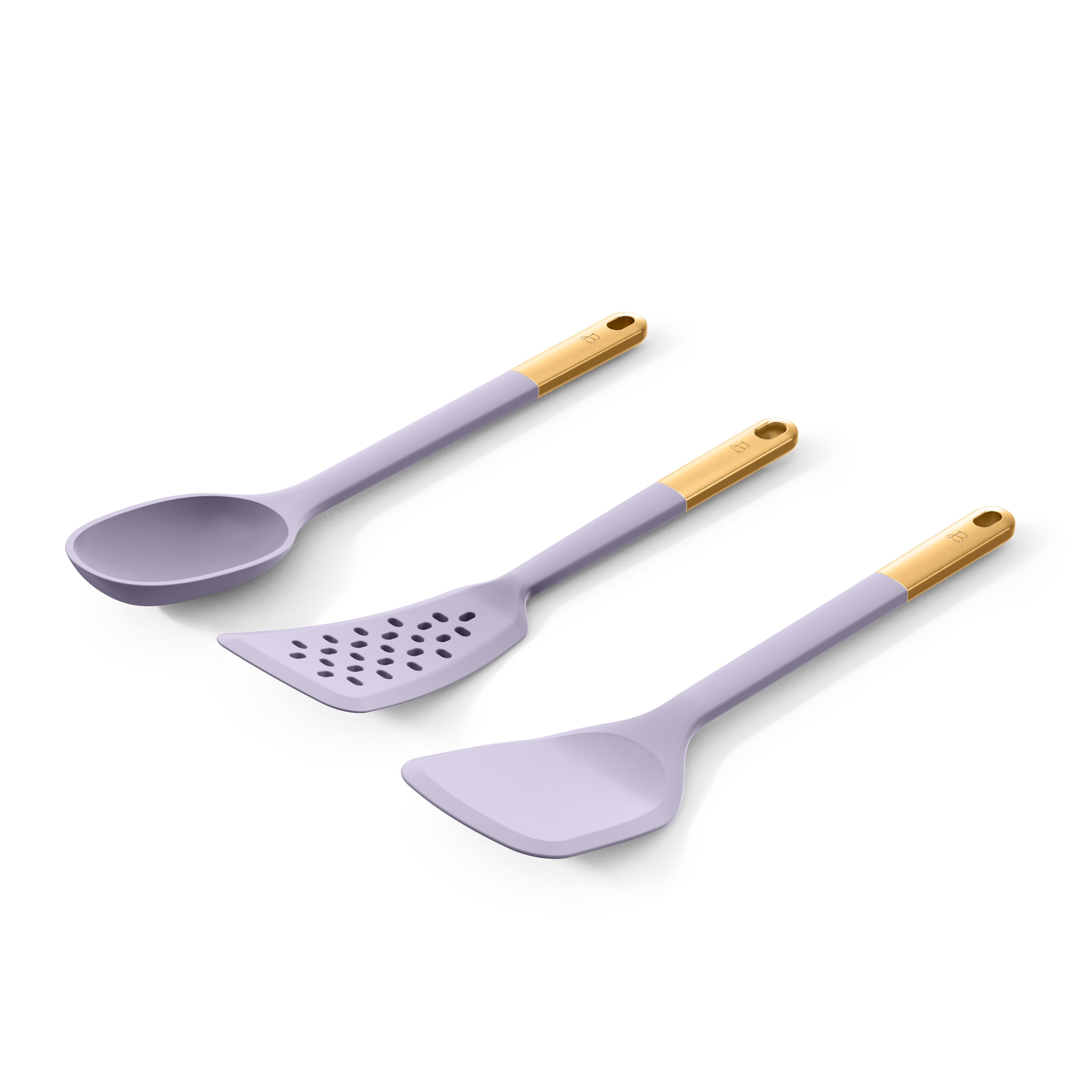 3-Piece Silicone Kitchen Utensil Tool Set, Porcini Taupe by Drew Barrymore