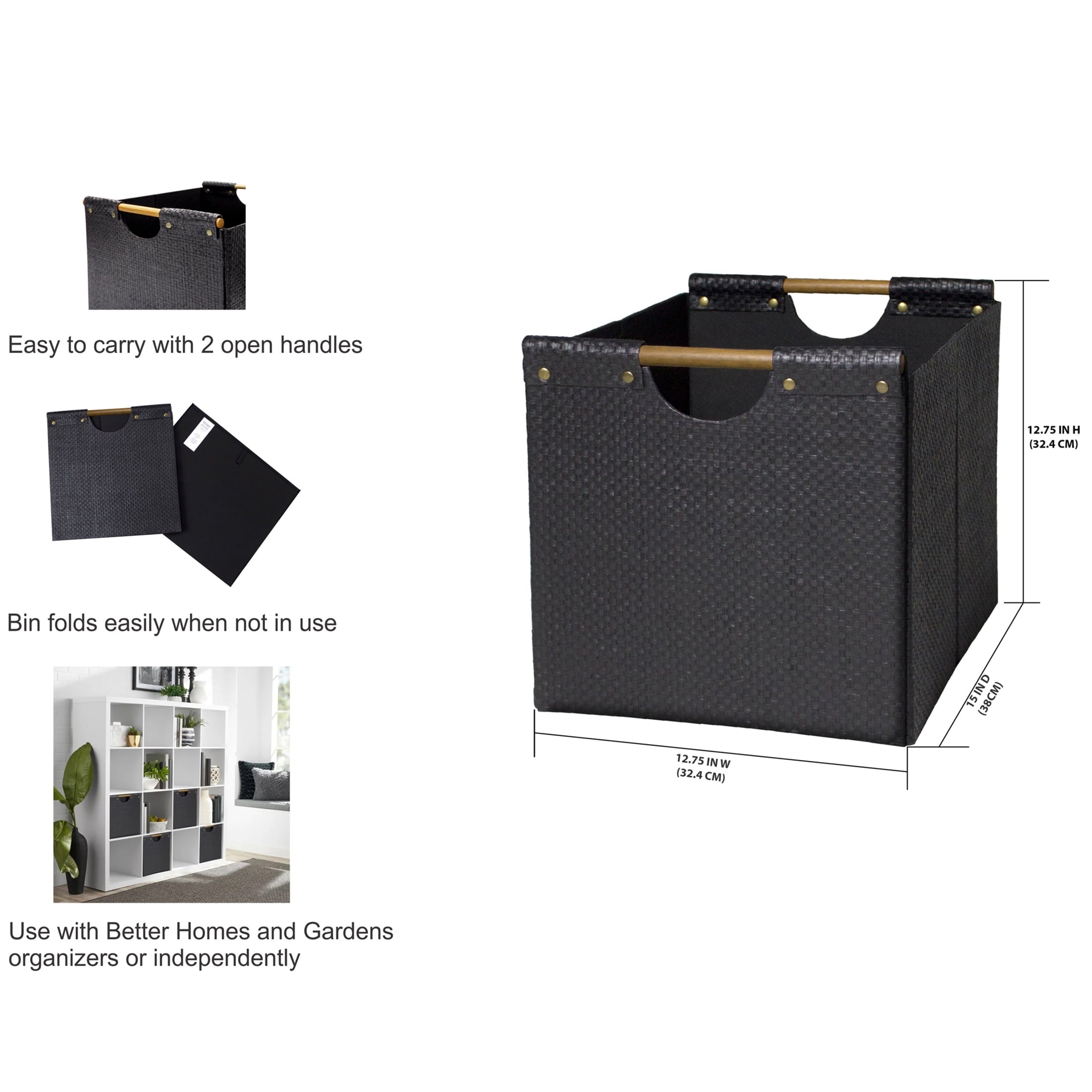 Better Homes &amp; Gardens Collapsible Fabric Cube Storage Bin, Vanilla