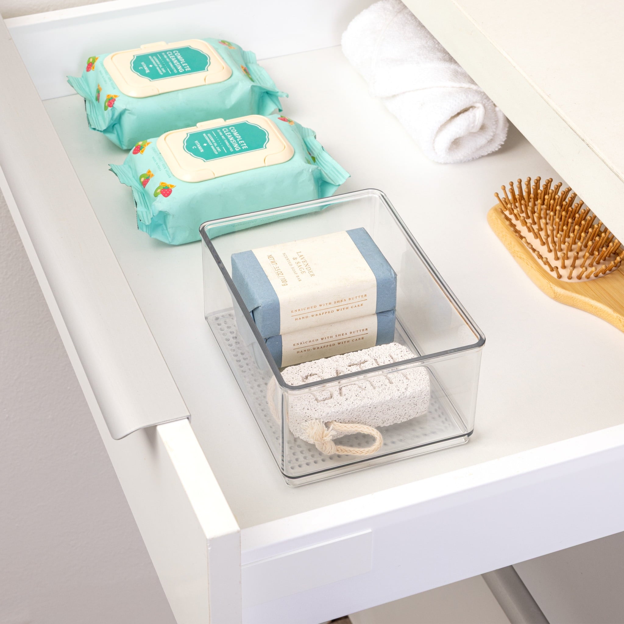 Clear Plastic Organizer Bin for Bathroom