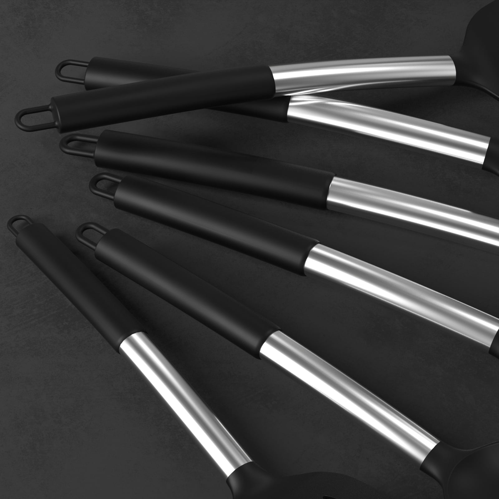 Silicone Cooking Utensils Set - Silicone Kitchen Utensils for Cooking, Kitchen Utensil Spatula Set,BPA FREE Kitchen Gadgets Tools for Non-Stick Cookware (Khaki)