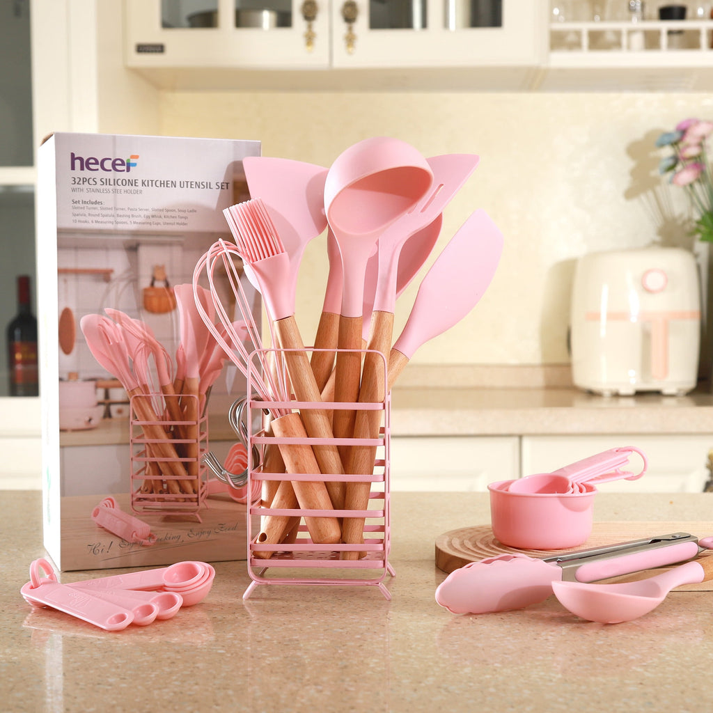 32 PCS Silicone Cooking Utensils Set, 446°F for Nonstick Cookware