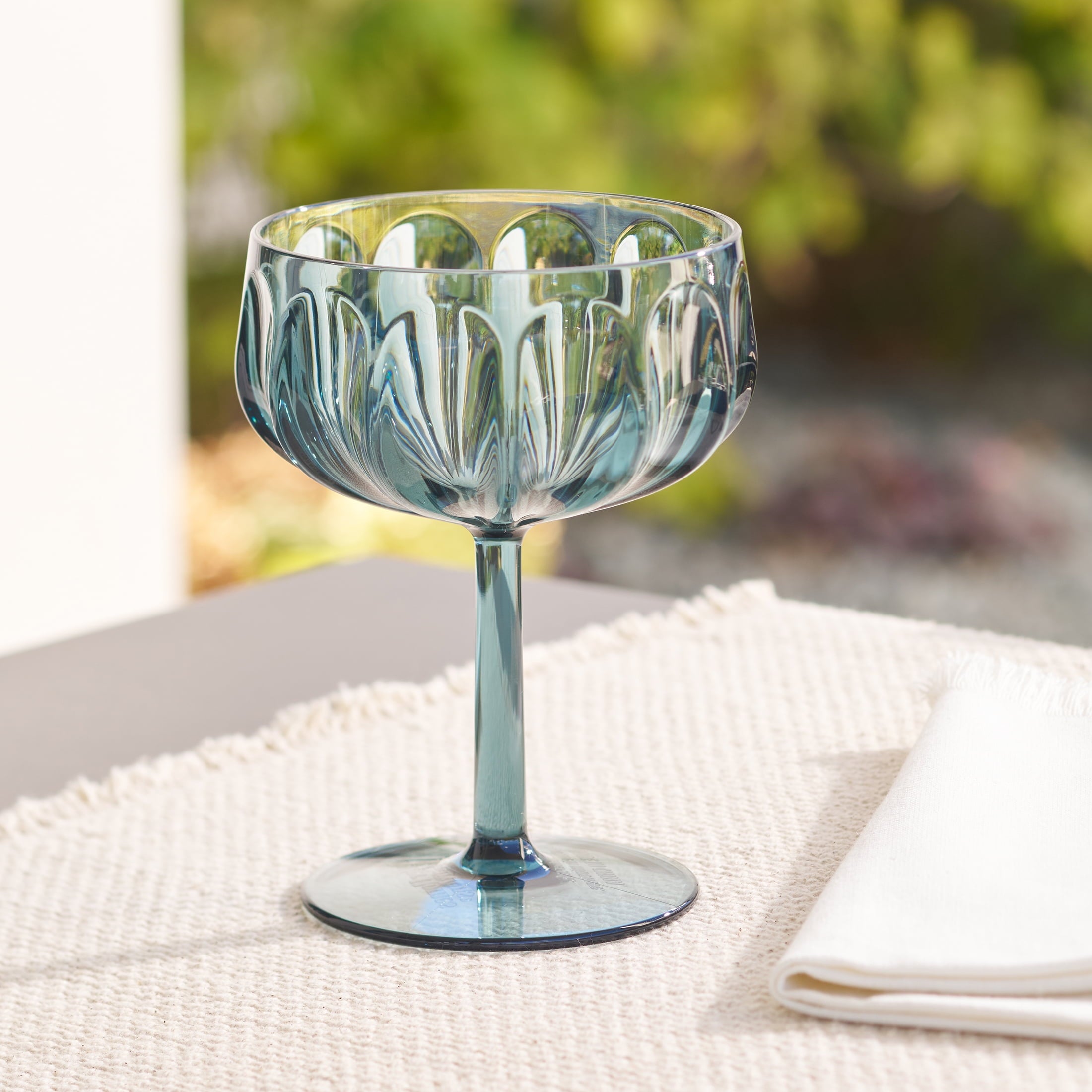 Better Homes &amp; Gardens 13-Ounce Tritan Plastic Coupe Glass, Blue