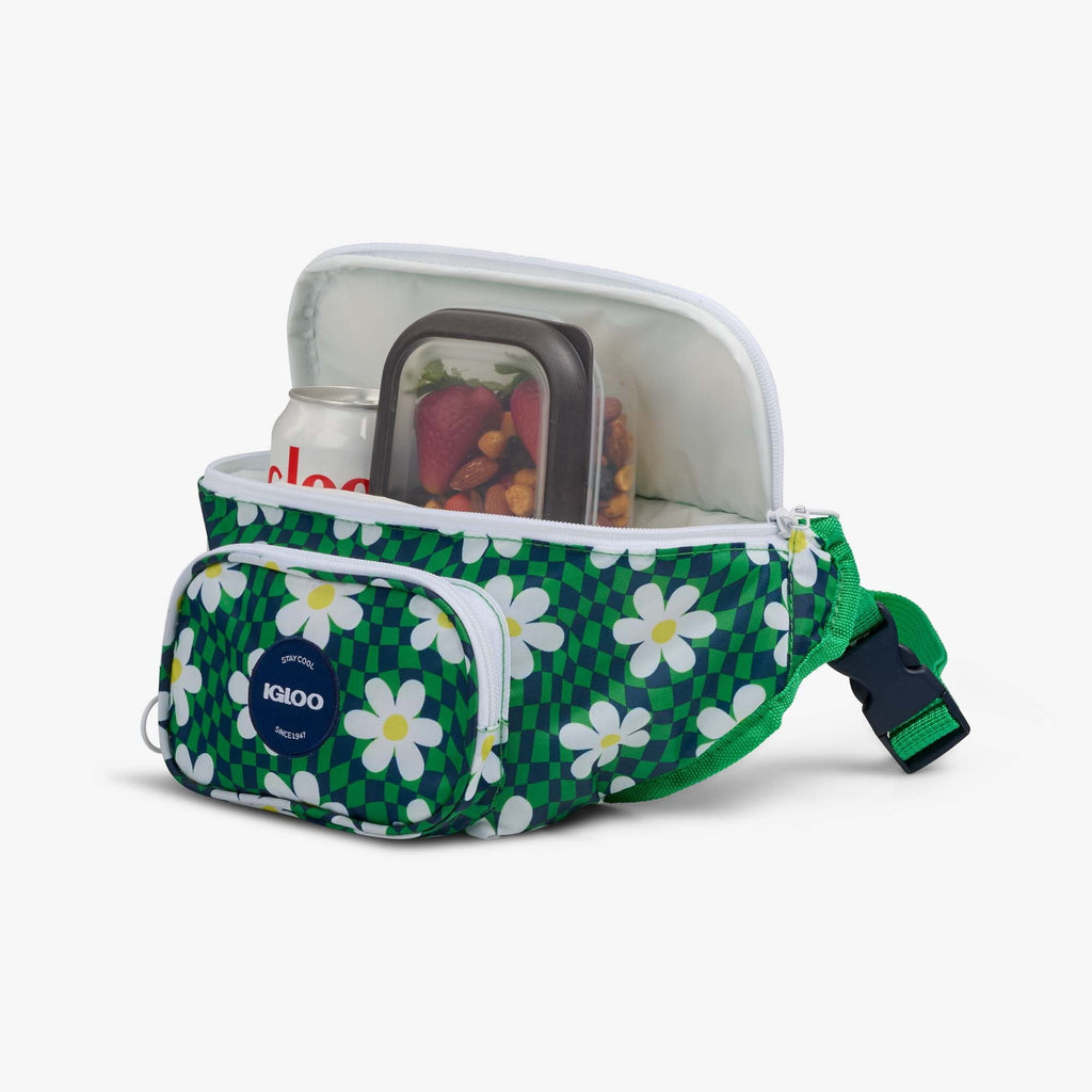3 Can Capacity Retro Fanny Pack Cooler Bag, Lilac Purple
