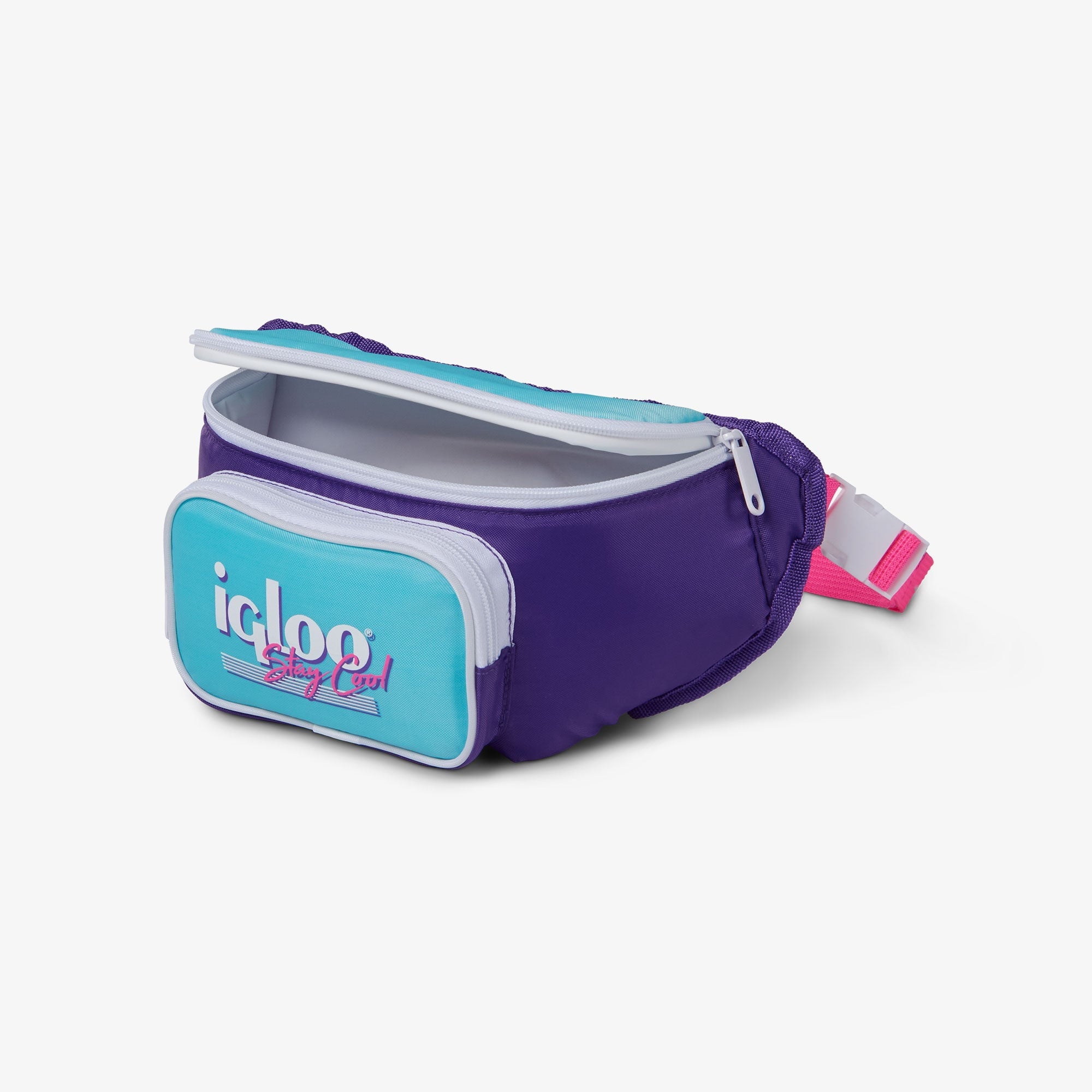 3 Can Capacity Retro Fanny Pack Cooler Bag, Lilac Purple