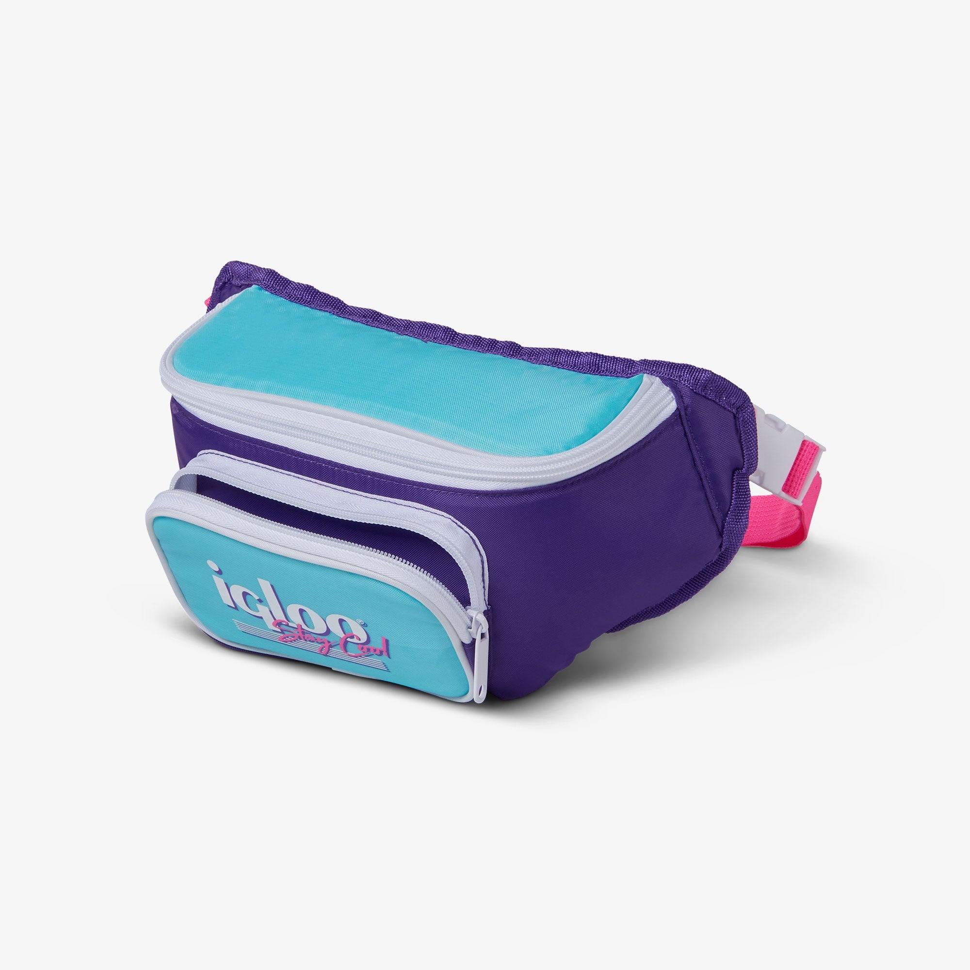 3 Can Capacity Retro Fanny Pack Cooler Bag, Lilac Purple