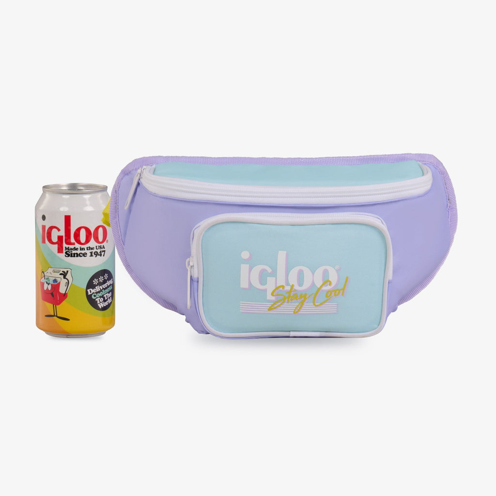3 Can Capacity Retro Fanny Pack Cooler Bag, Lilac Purple