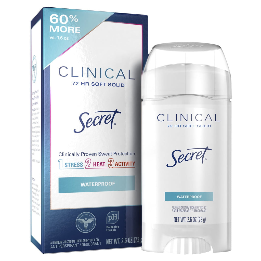 Clinical Antiperspirant Deodorant for Women, 100HR Sweat &amp; Odor Protection, Hyaluronic Acid, Soft Solid, Light&amp;Fresh, 2.6 oz