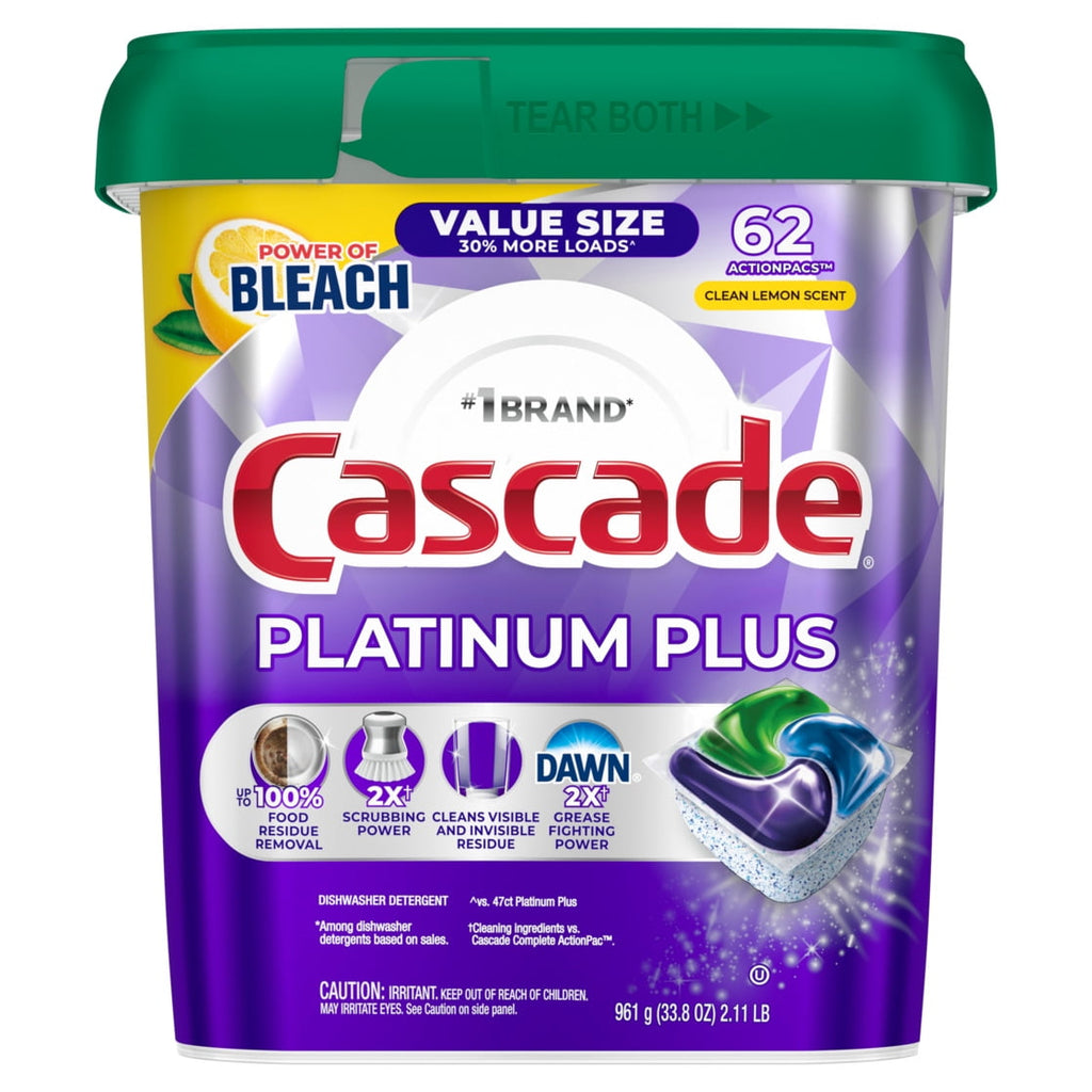 Platinum Plus Dishwasher Detergent Clean, 62 Count