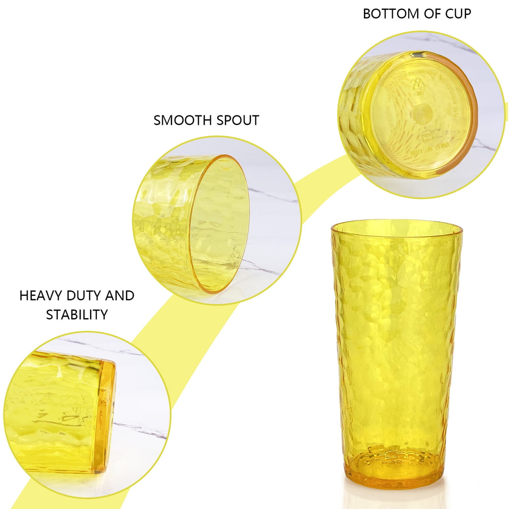 24-Ounce Plastic Tumbler Acrylic Drinking Glasses, Plastic Cups, , , Shatter Proof, , Set of 8 ( Multicolor )