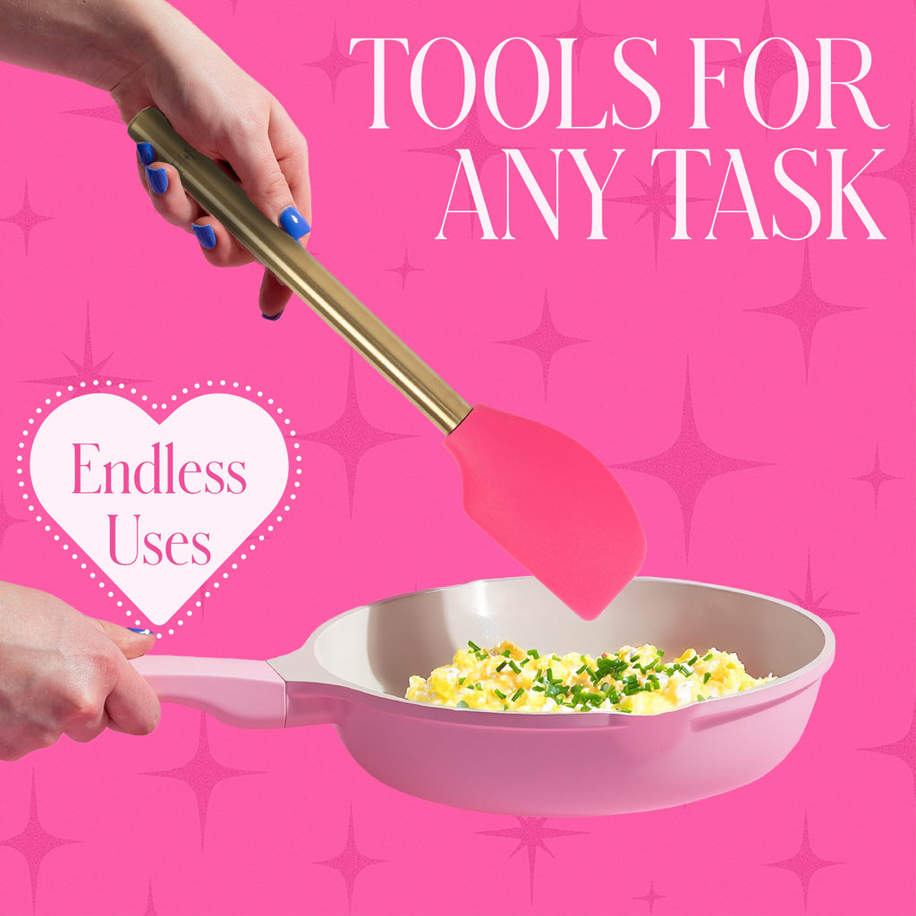 20-Piece Kitchen Gadget Set, Heart-Shaped Measuring Cups &amp; Spoons, Silicone Tools &amp; Bag Clips, , Pink