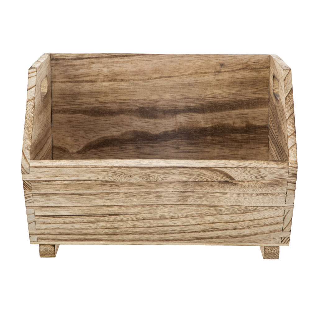 Better Homes &amp; Gardens 2-Piece Set Natural Wood Stacking Open Front Decorative Storage Bins, 11 in x 16.5 in x 10 in