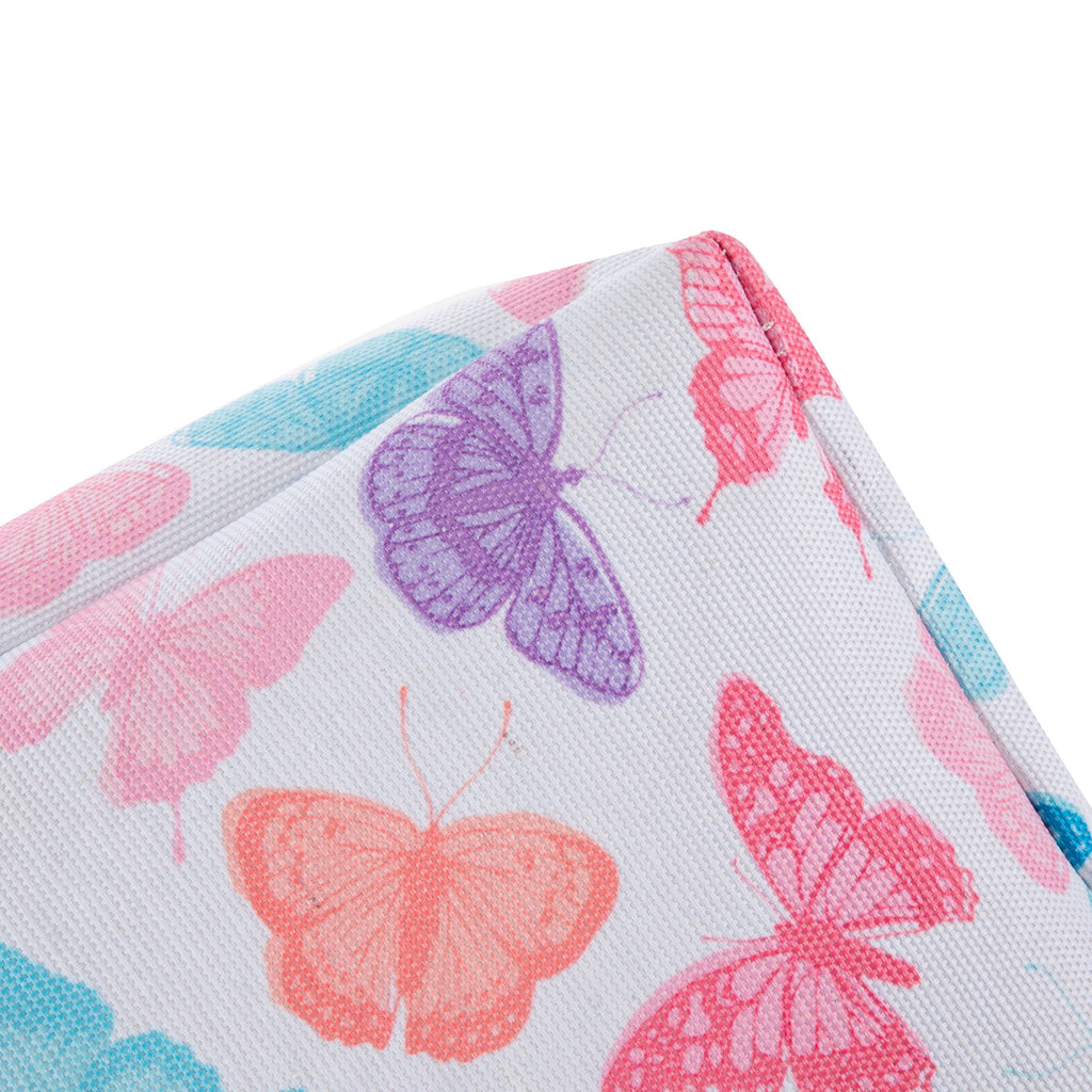 Kids Butterfly Canvas Storage Basket with Handles, 15 in x 11 in x 7.8 in