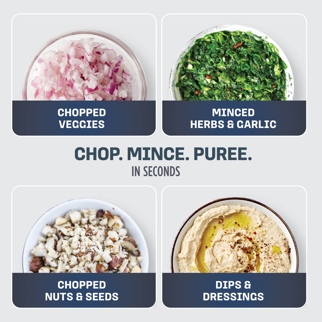 Express Chop 2-Cup Food Processor, Mince, Puree, One-Touch, Base, , NJ100WM Black