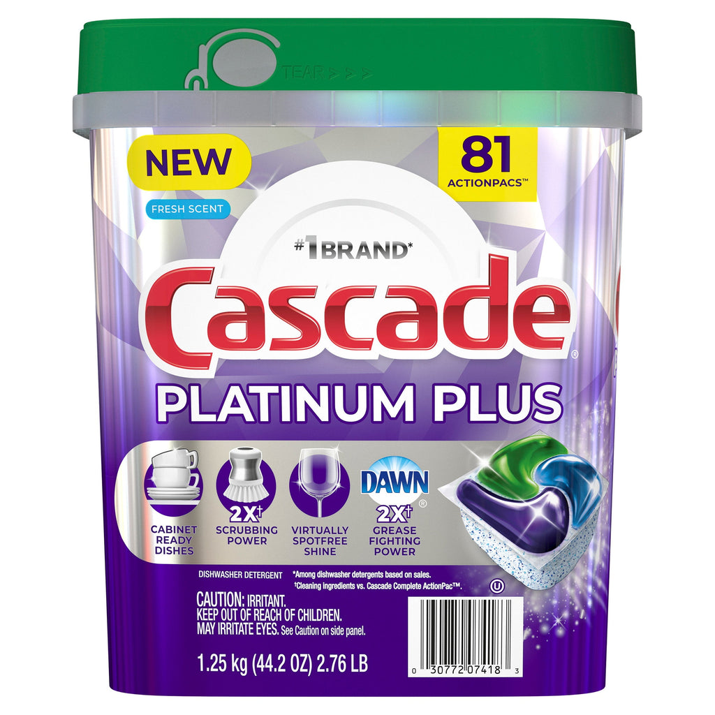 Platinum Plus Dishwasher Detergent Pacs, Fresh Scent, 81-Count