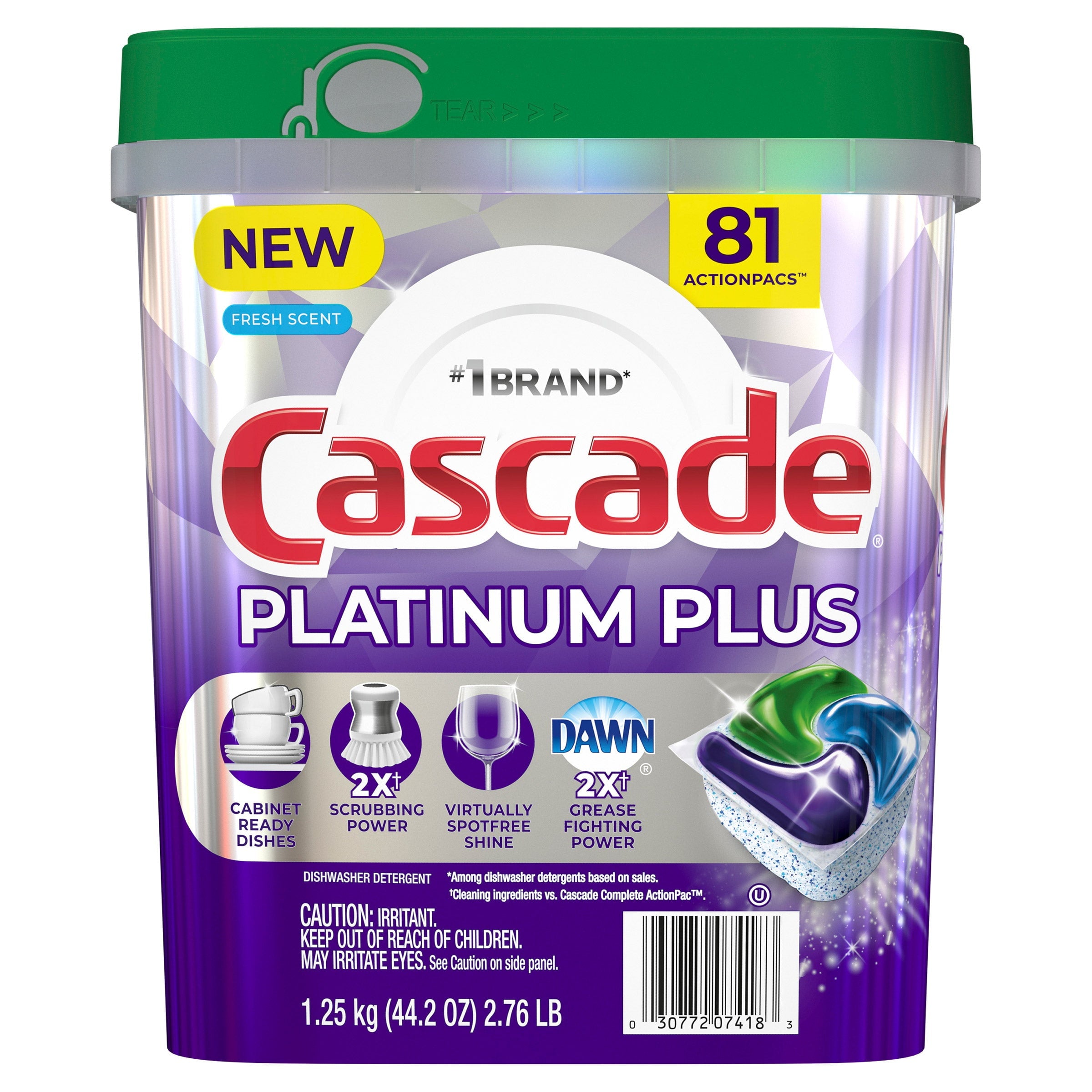 Platinum Plus Dishwasher Detergent Pacs, Fresh Scent, 81-Count