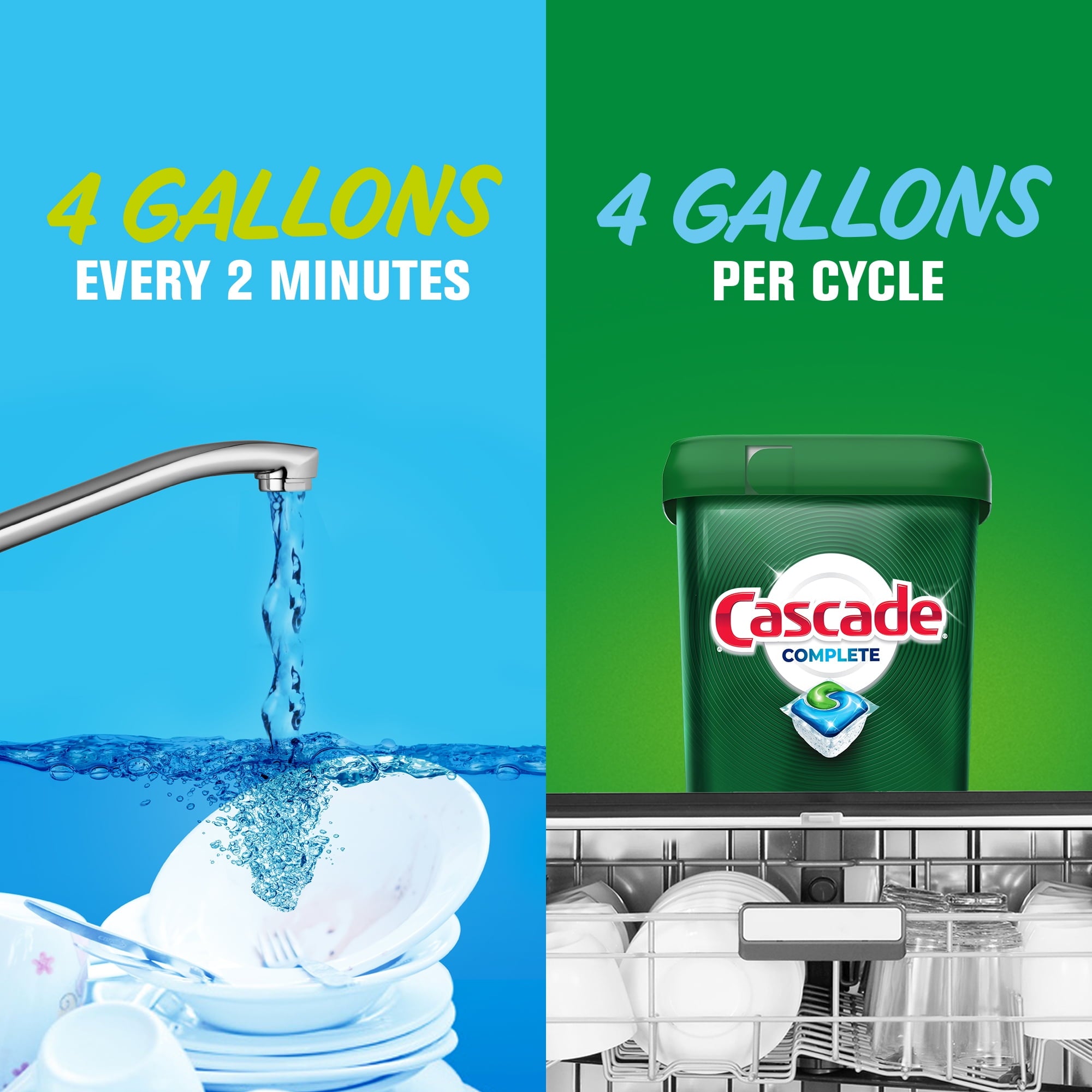 (2 pack) Cascade Complete Dishwasher Pods, Action Pacs Dishwasher Detergent, Dishwasher Tabs, Fresh, 78 Count