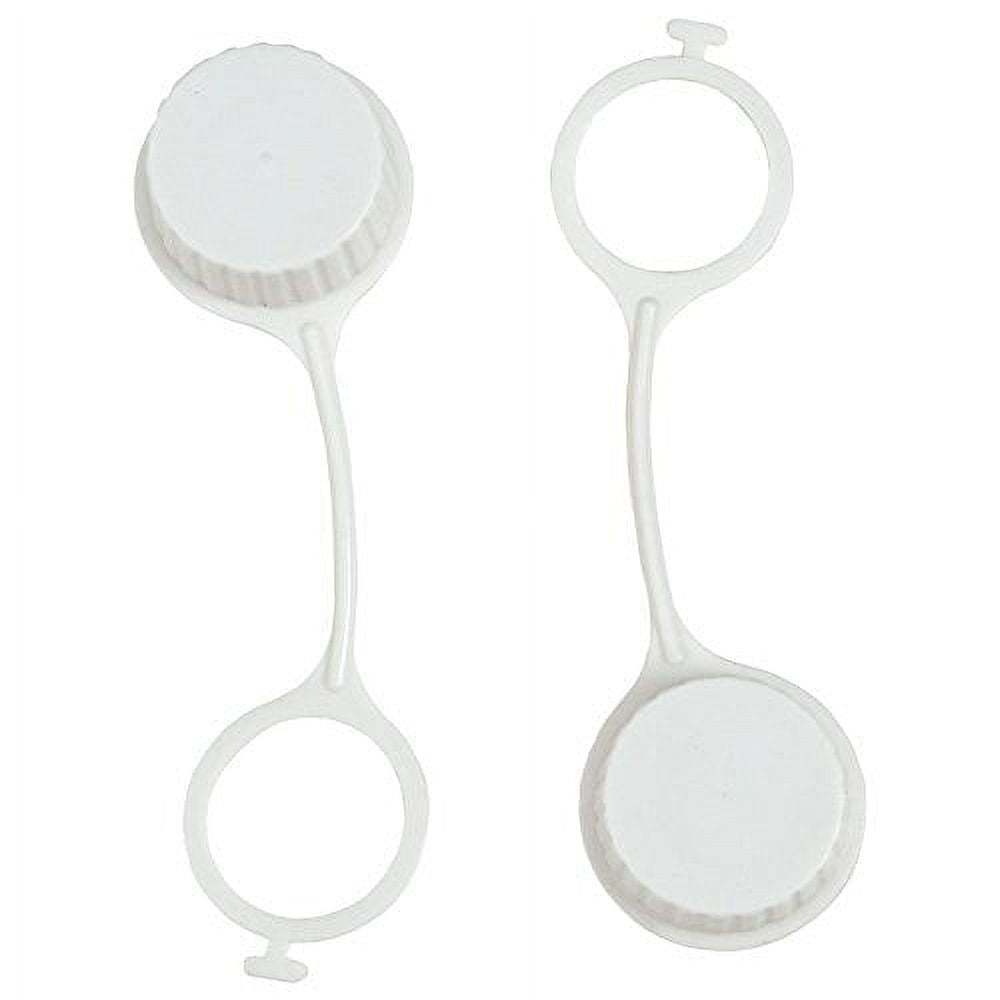 Tethered Drain Plug Caps, White