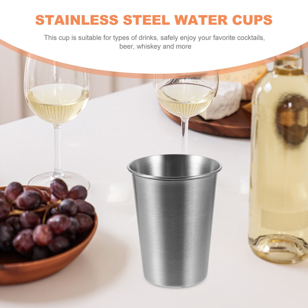 Milisten Set of 6 Stainless Steel Cups for Cocktails, Water, and Beverages Drinkware