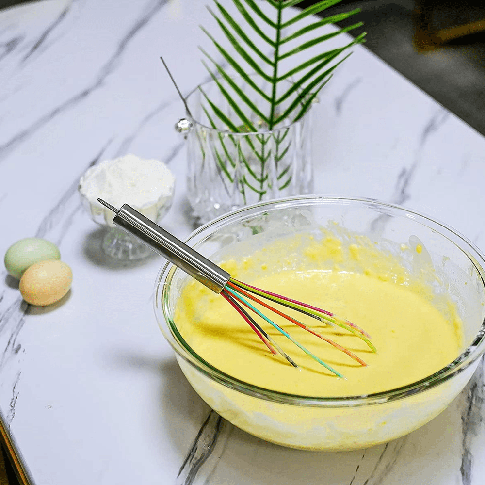 DISEN 2 Piece Silicone Whisk Set Multicolor Kitchen Tools, 10 Inches + 8 Inches