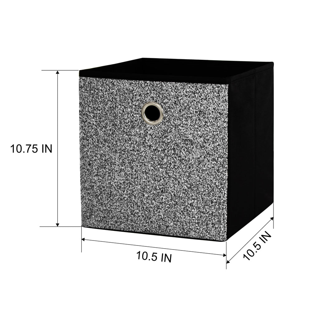Collapsible Fabric Cube Storage Bin, Rich Black