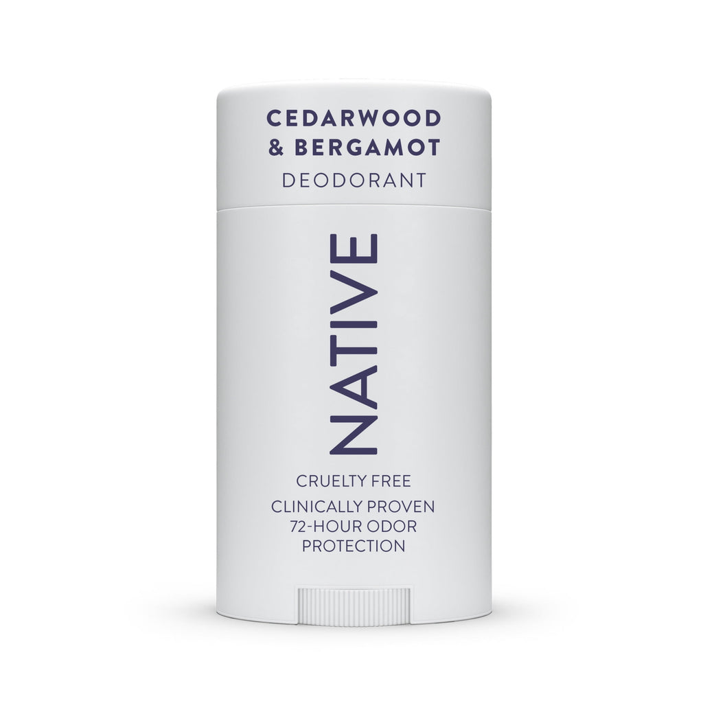 Aluminum Free Deodorant For Men, 72 Hour Solid Deodorant Stick, Cedarwood &amp; Bergamot, 3.1oz