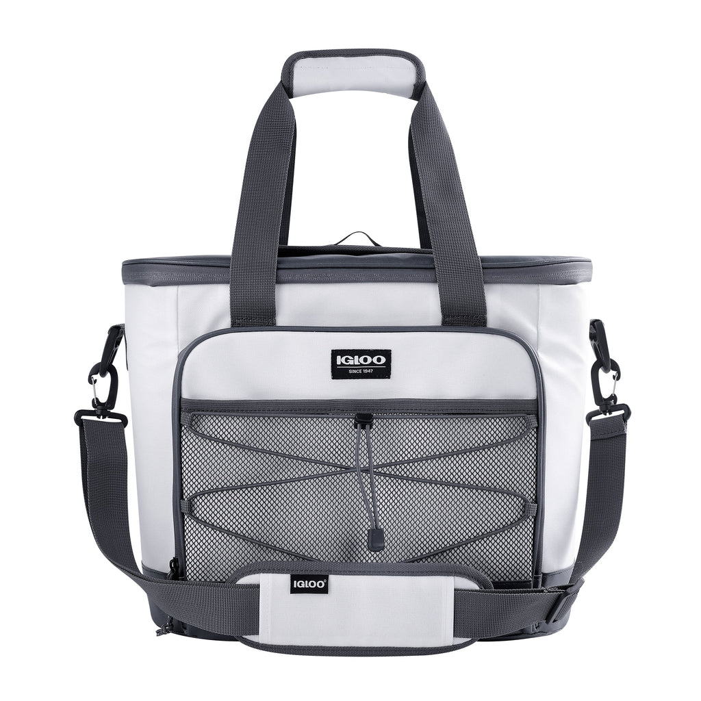 Marine 28 Can Capacity Soft-Sided Tote Cooler, White and Gray