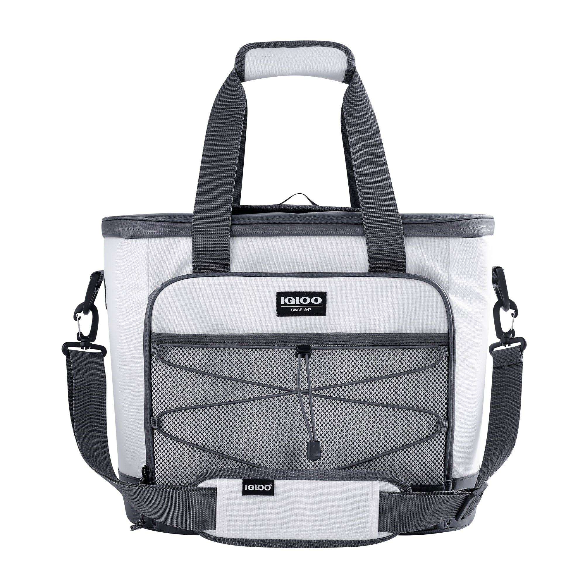 Marine 28 Can Capacity Soft-Sided Tote Cooler, White and Gray