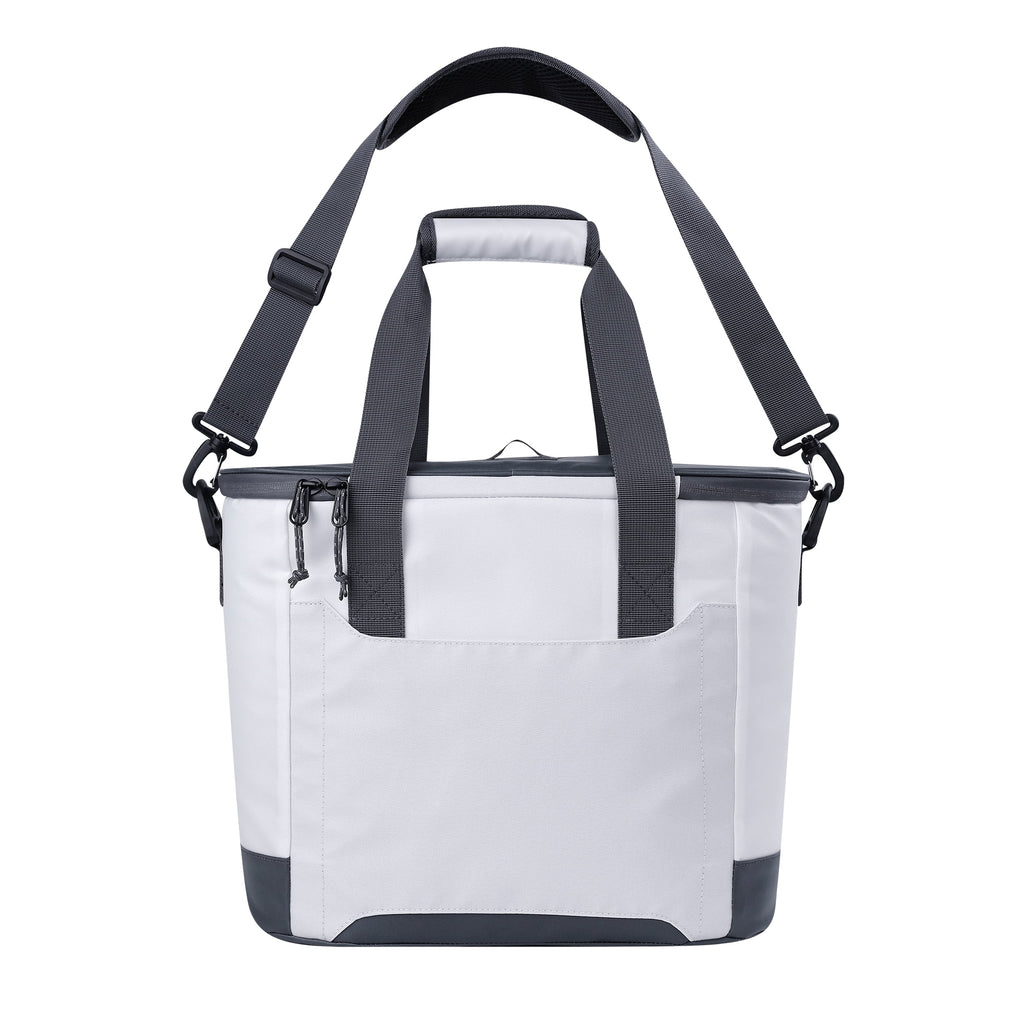 Marine 28 Can Capacity Soft-Sided Tote Cooler, White and Gray