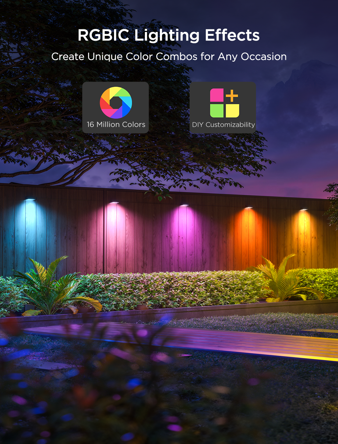 Outdoor Deck Light - LED, 72 Ft Cord, Modern Style - 12 Pack