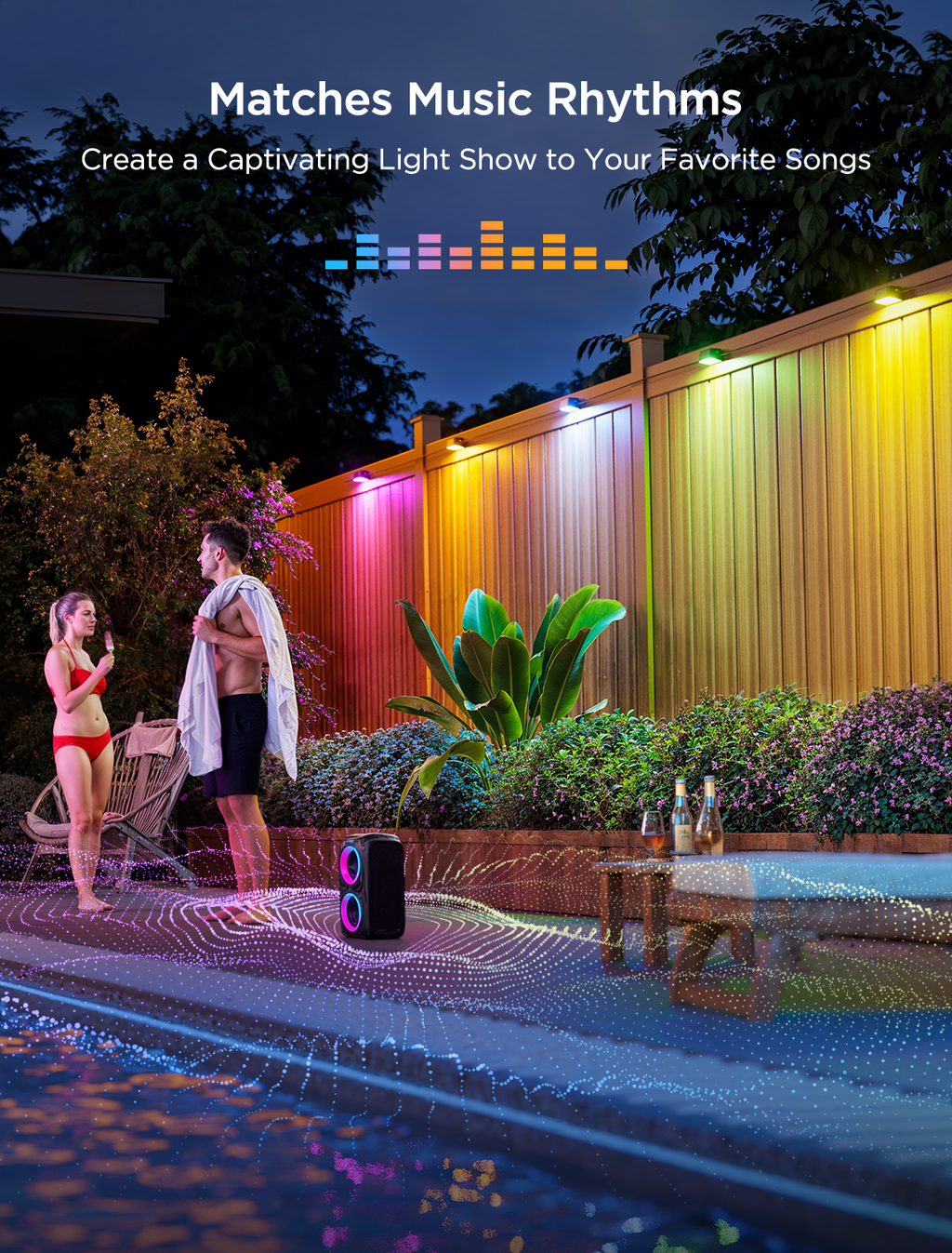 Outdoor Deck Light - LED, 72 Ft Cord, Modern Style - 12 Pack