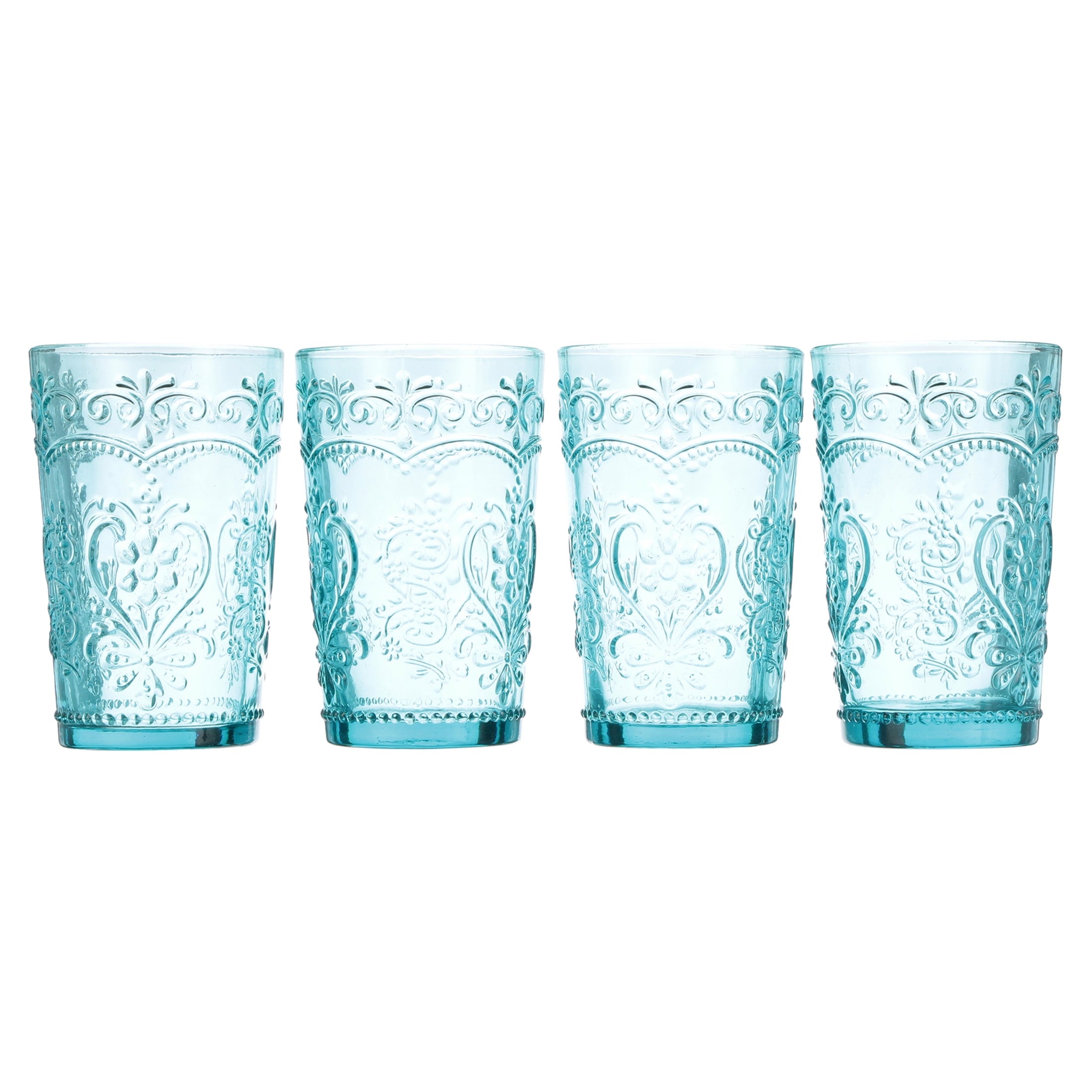 Amelia Pink 15.22-Ounce Glass Tumblers, Set of 4