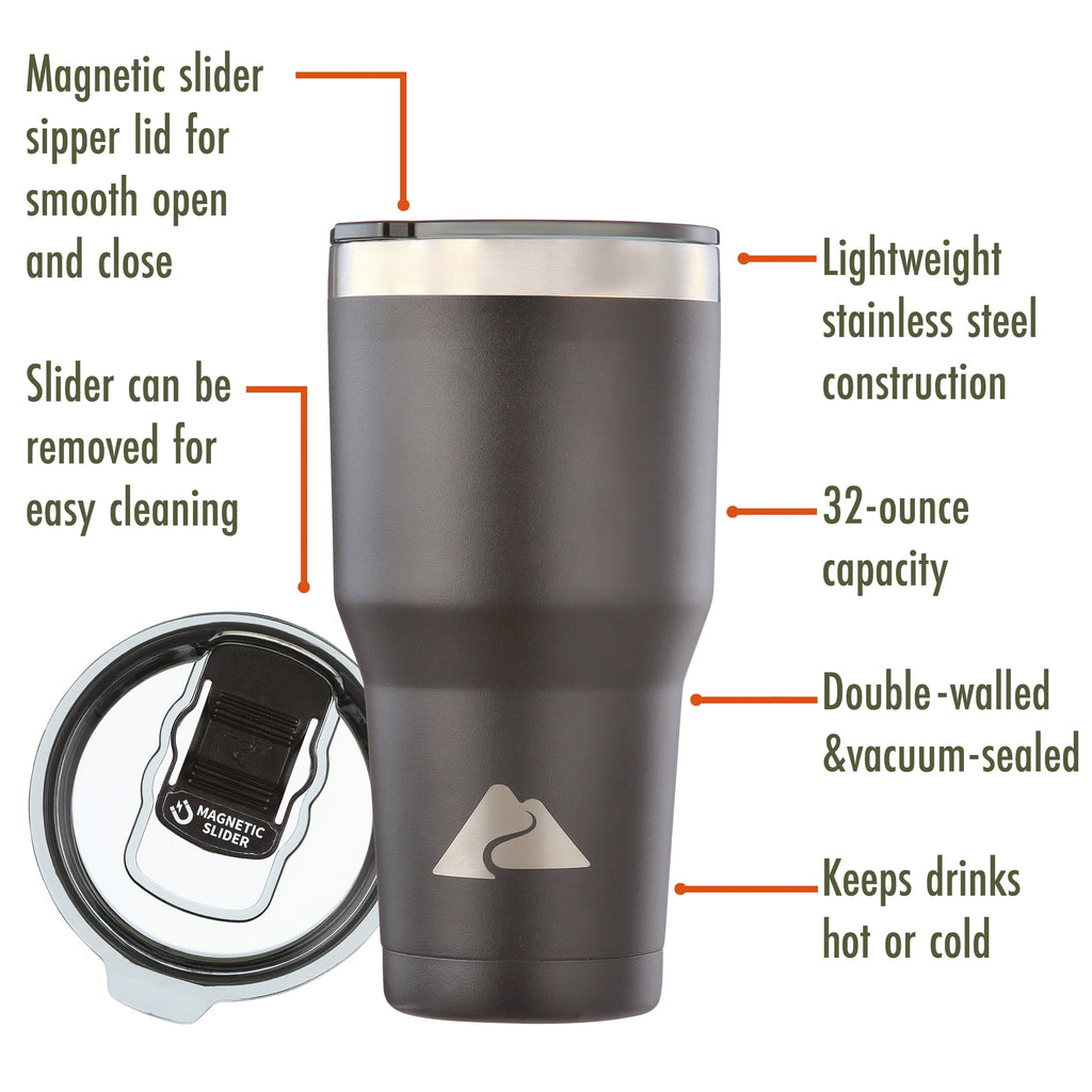 Ozark Trail 32 oz Stainless Steel Insulated Tumbler, Black