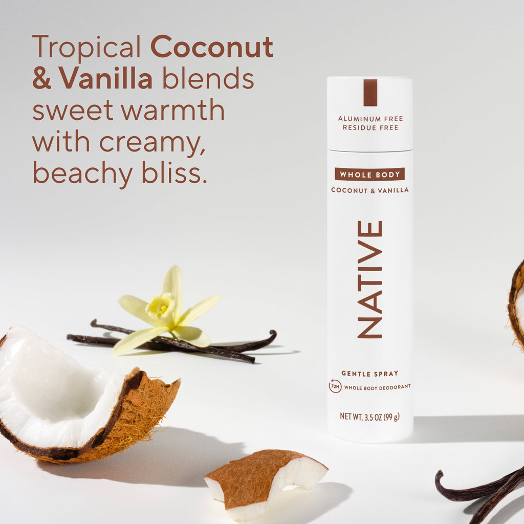 Whole Body Deodorant Spray Coconut &amp; Vanilla, 3.5oz