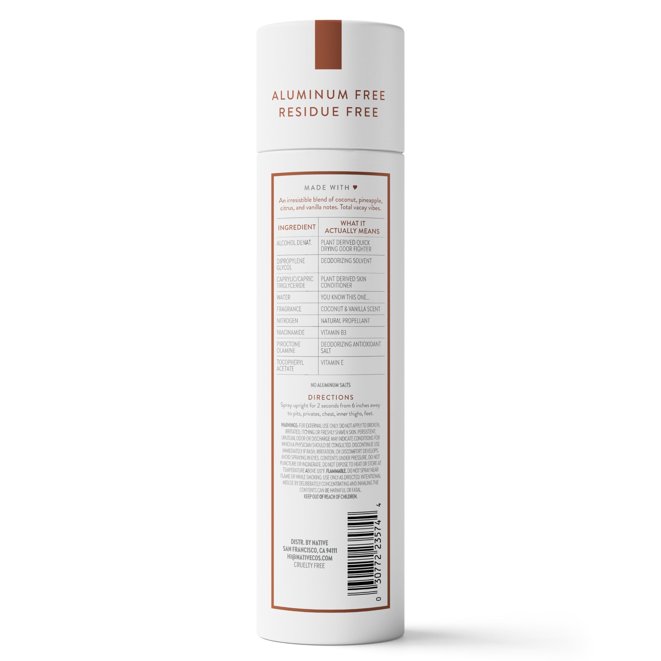 Whole Body Deodorant Spray Coconut &amp; Vanilla, 3.5oz