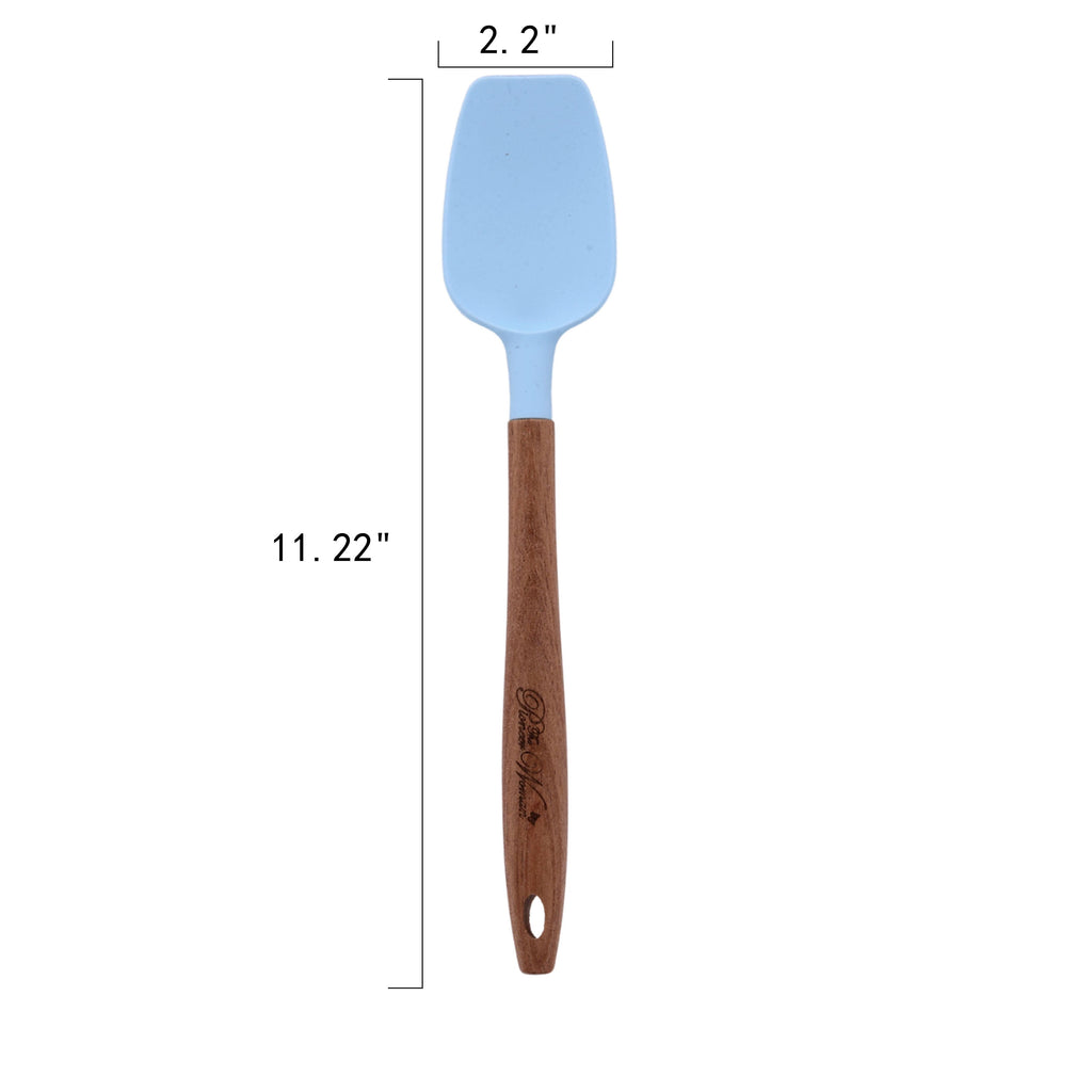 10-Piece Silicone and Acacia Wood Handle Cooking Utensils Set, Blue