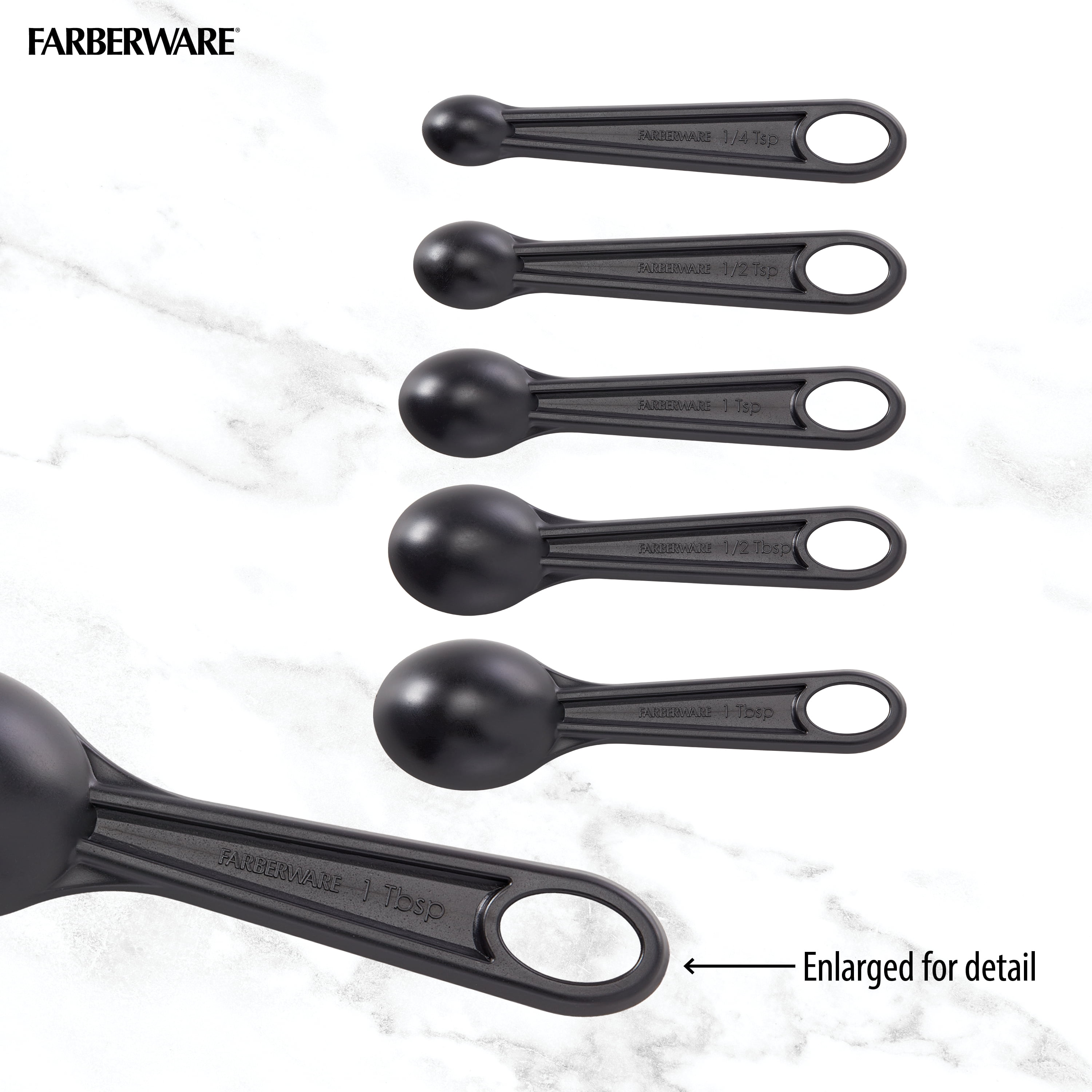 10 Piece Plastic Nesting Measuring Cup and Spoon Set Black
