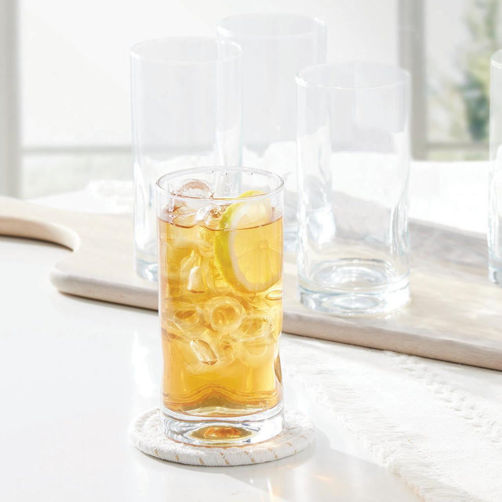 Better Homes &amp; Gardens Lyra Glass Drinkware Set, 16.7 oz, 4-Piece