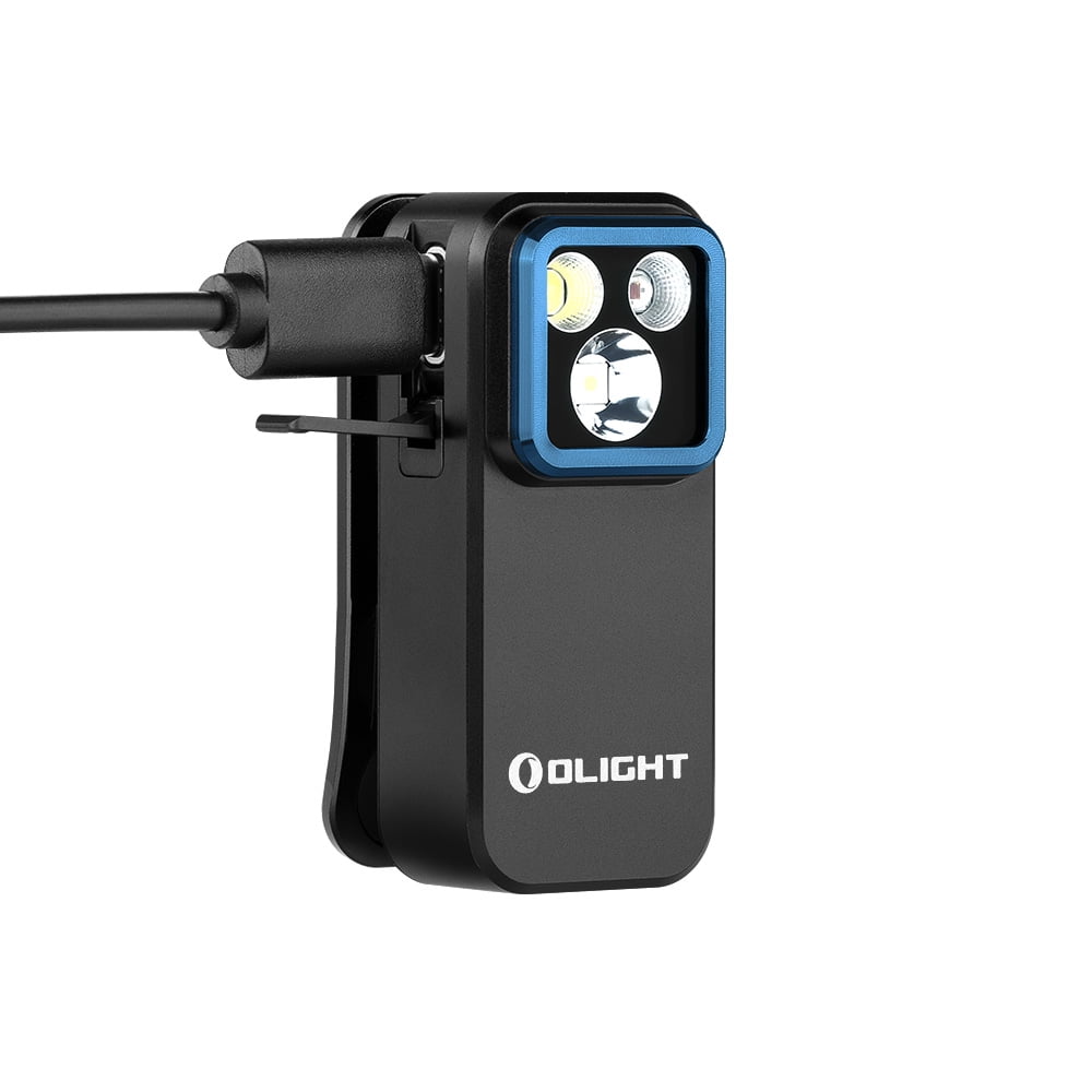 Oclip Pro Black Clip on Flashlight, Floodlight Spotlight/Red Light, 500 Lumens
