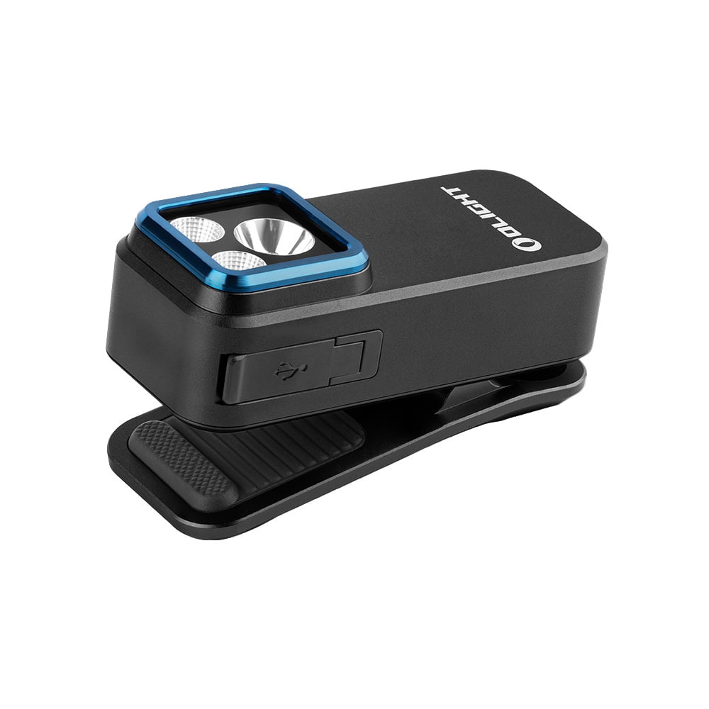 Oclip Pro Black Clip on Flashlight, Floodlight Spotlight/Red Light, 500 Lumens
