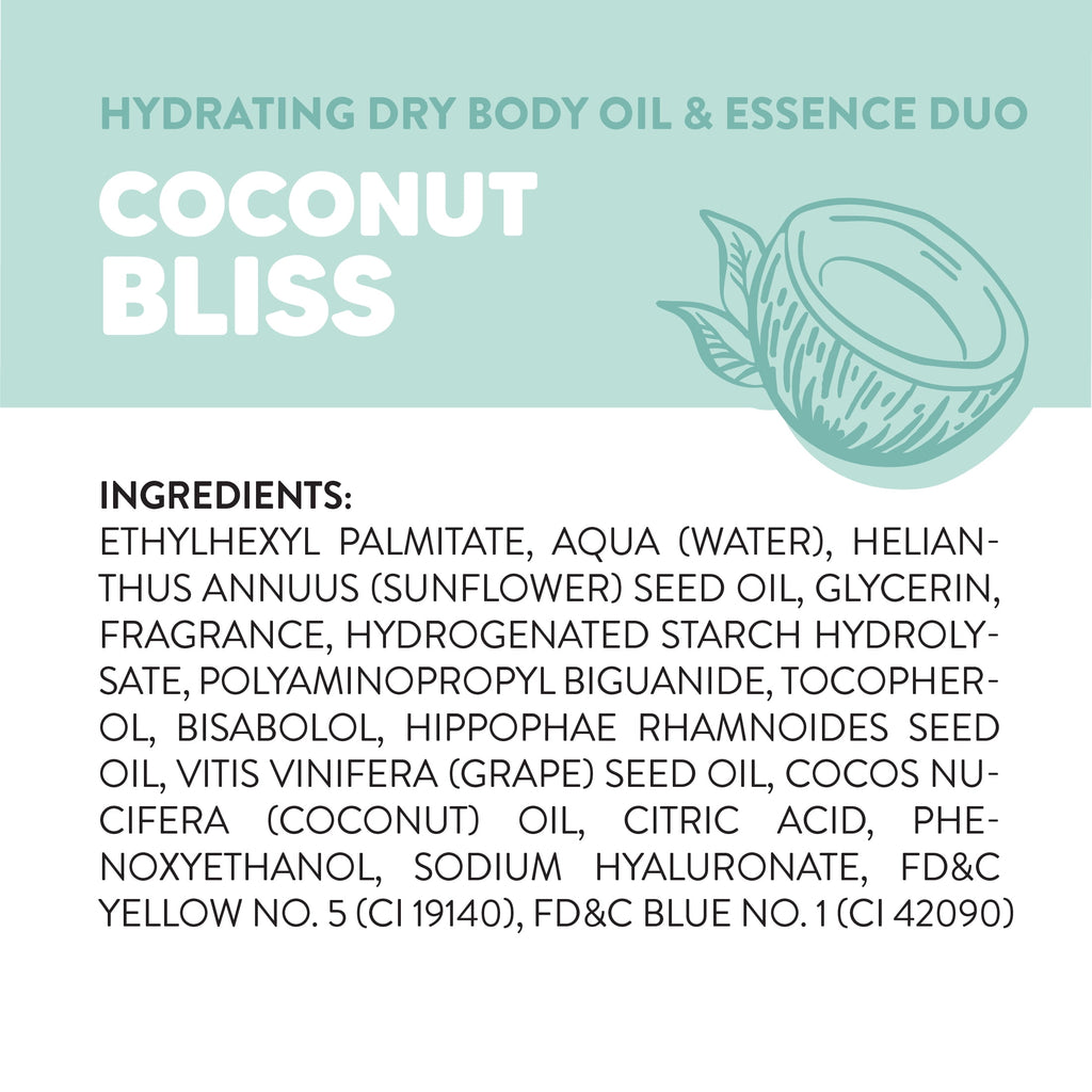Professional Hydrating Dry Body Oil &amp; Essence Duo, Coconut Bliss, 3.7 fl oz