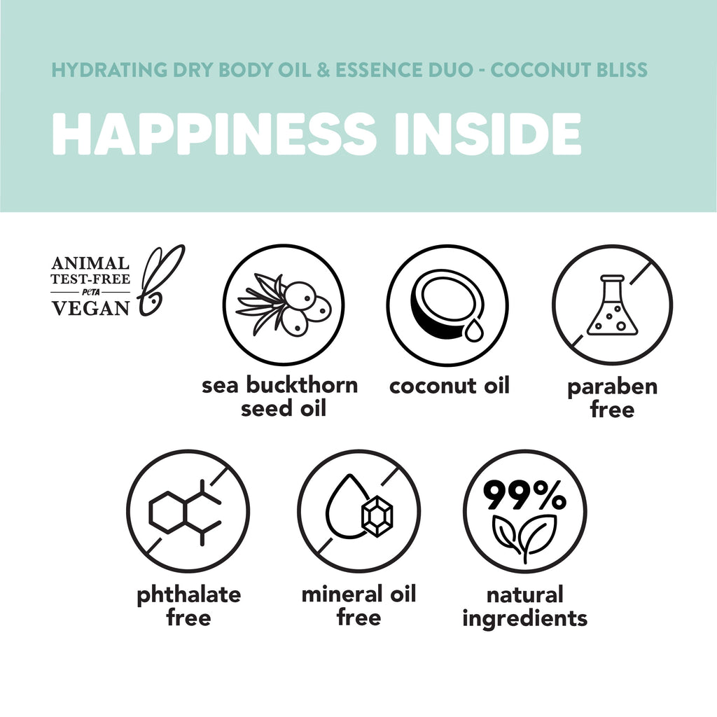 Professional Hydrating Dry Body Oil &amp; Essence Duo, Coconut Bliss, 3.7 fl oz
